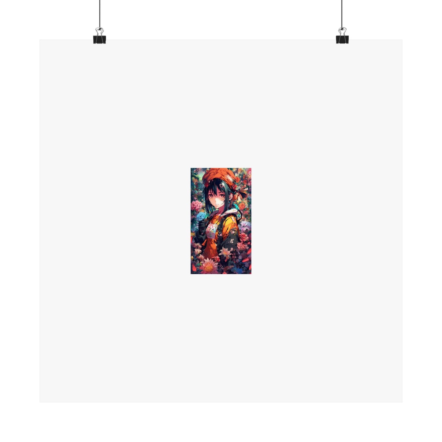 Anime Floral Forest Heroine Portrait Flower Poster Art