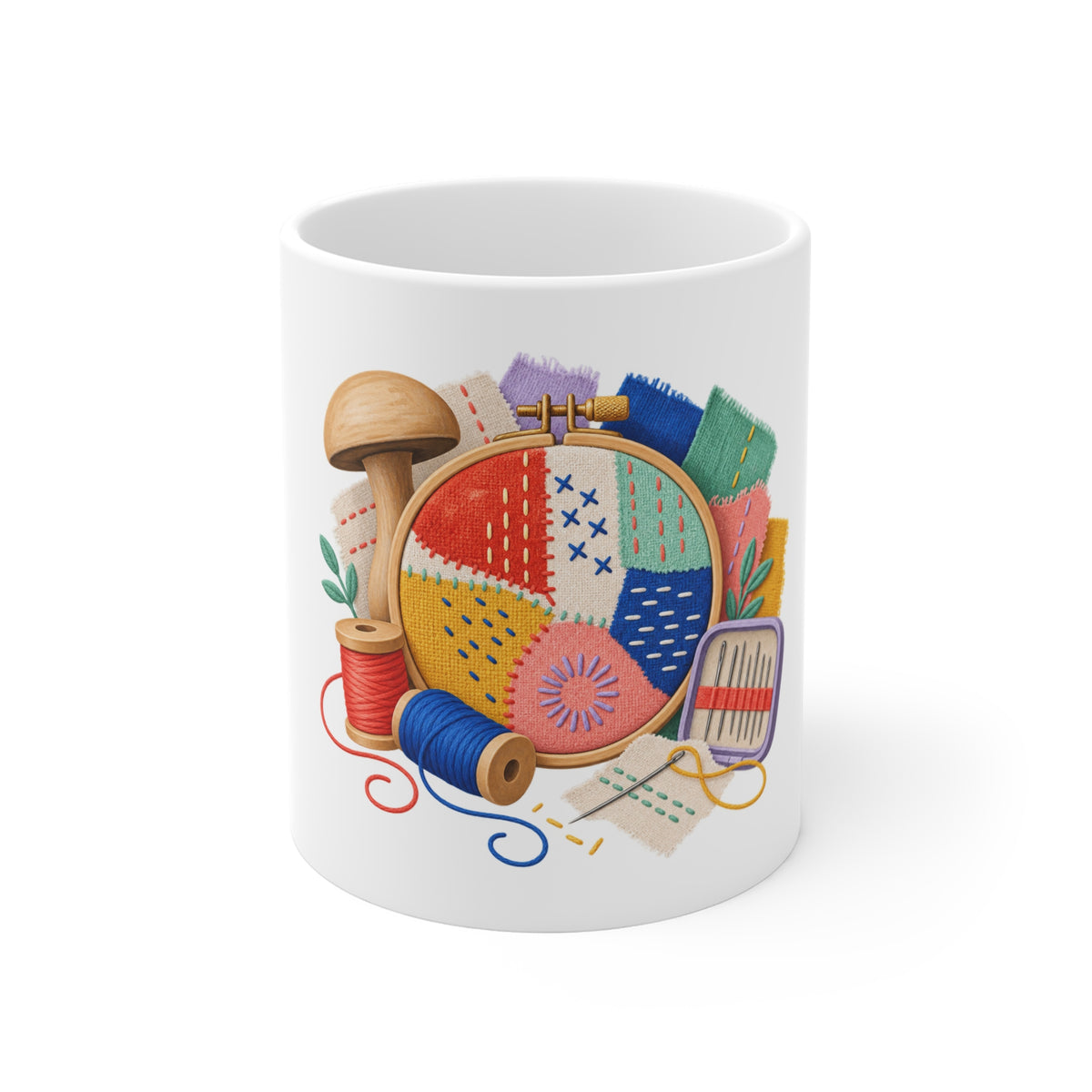 Colorful Visible Mending Workshop Mug
