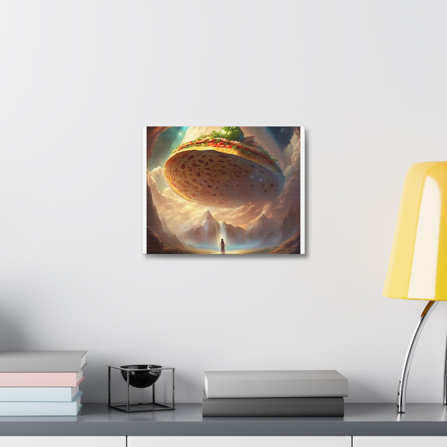 Cosmic Taco UFO Surreal Food Fantasy Art Canvas