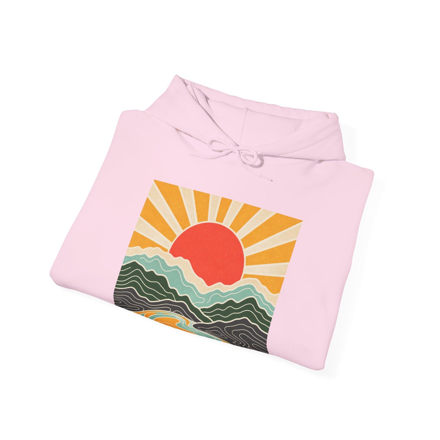 Topographic Sunrise Abstract Mountain Adventure Hoodie