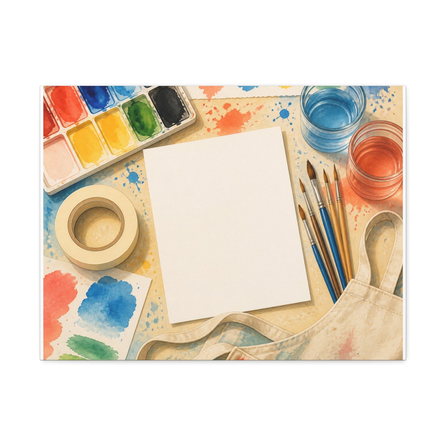 Bright Watercolor Painting Hobby Art Canvas Art