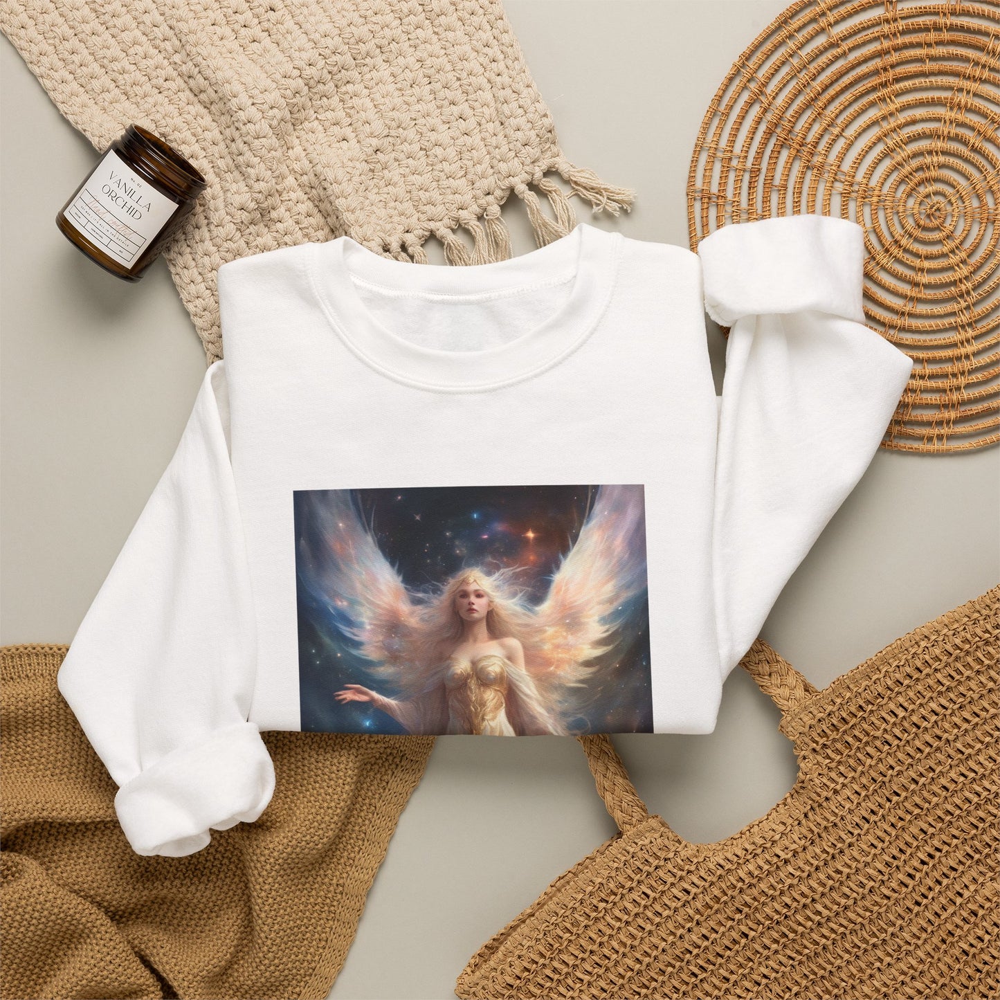 Celestial Winged Heroine Fantasy Portrait Sweatshirt