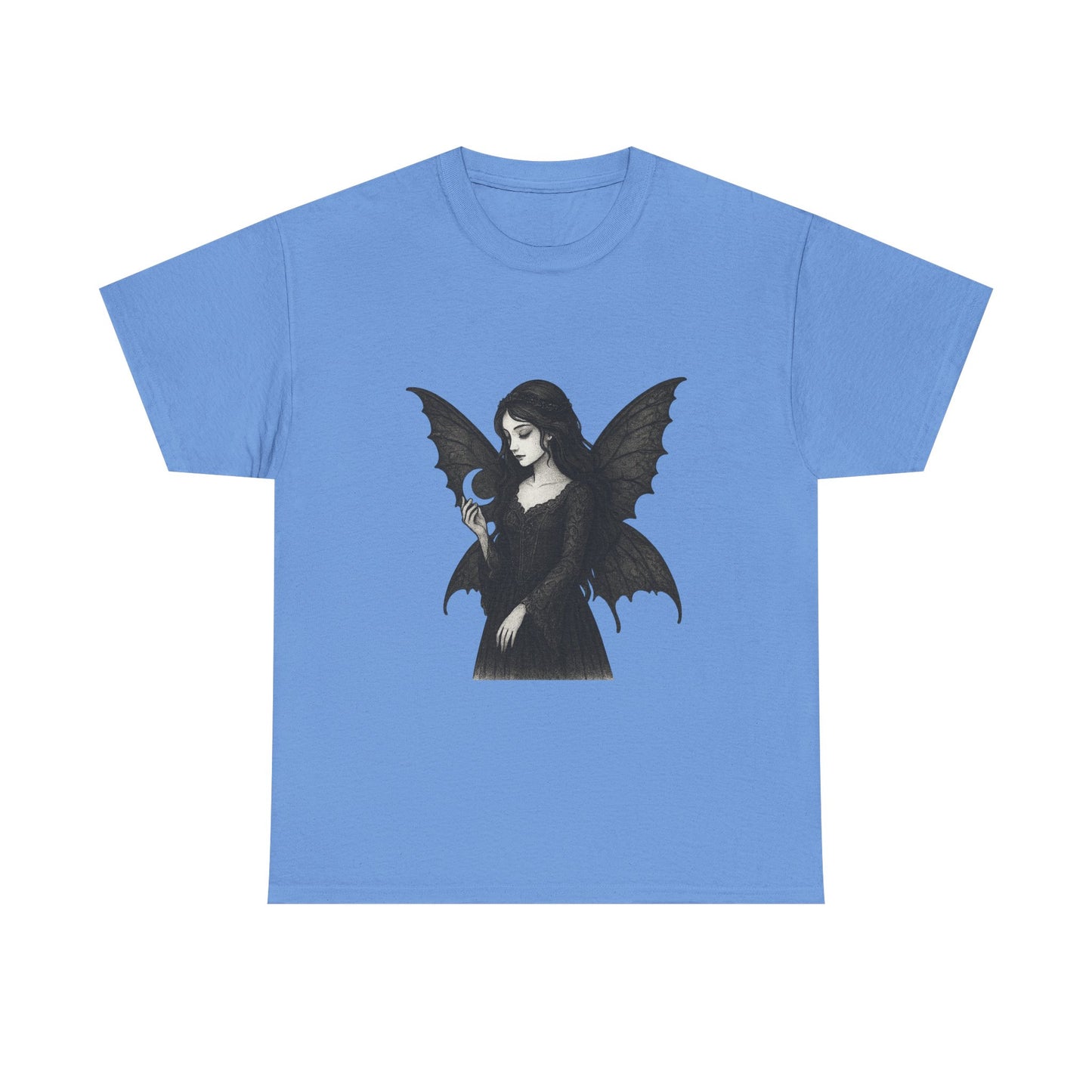 Gothic Fairy Tee, Unisex Cotton T-Shirt with Bat Wings, Forest Aesthetic Shirt, Perfect for Halloween, Casual Wear, Emo Witch