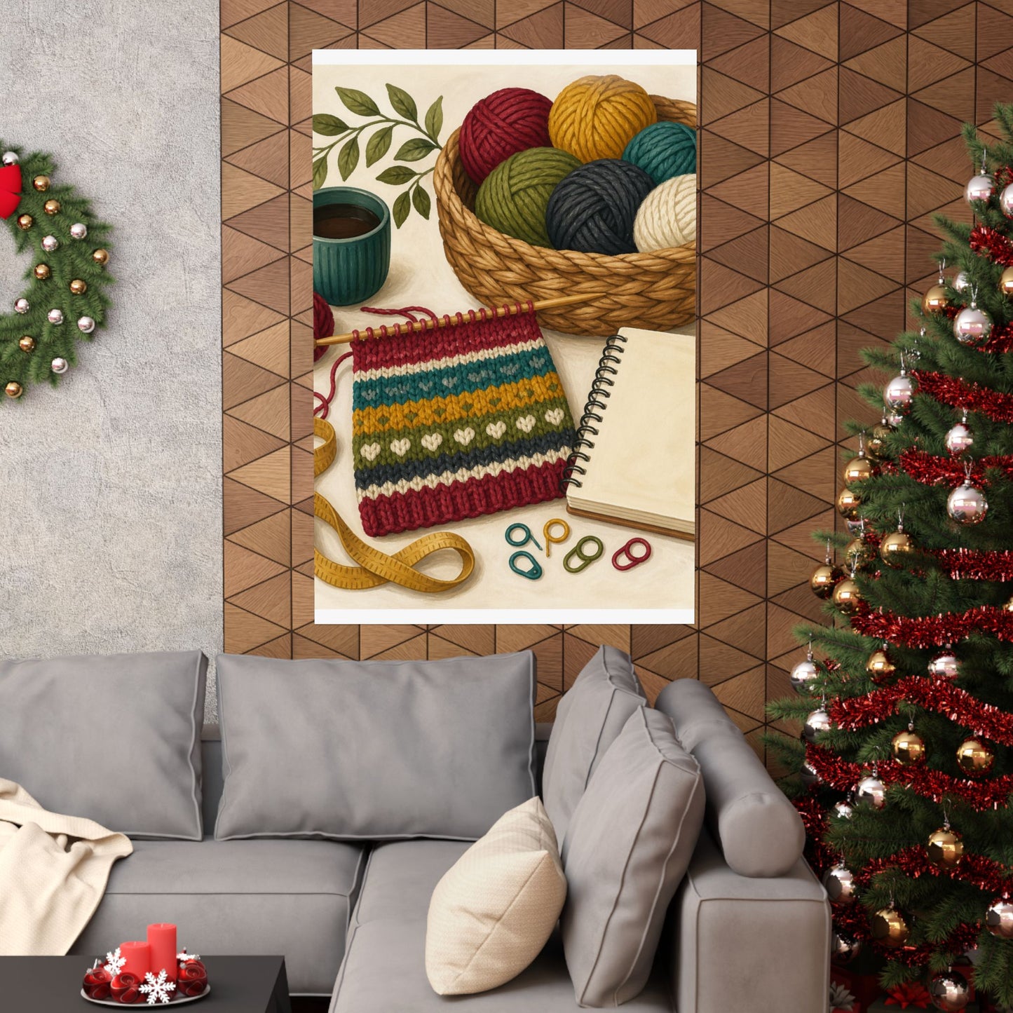 Cozy Knitting and Yarn Hobby Art Poster