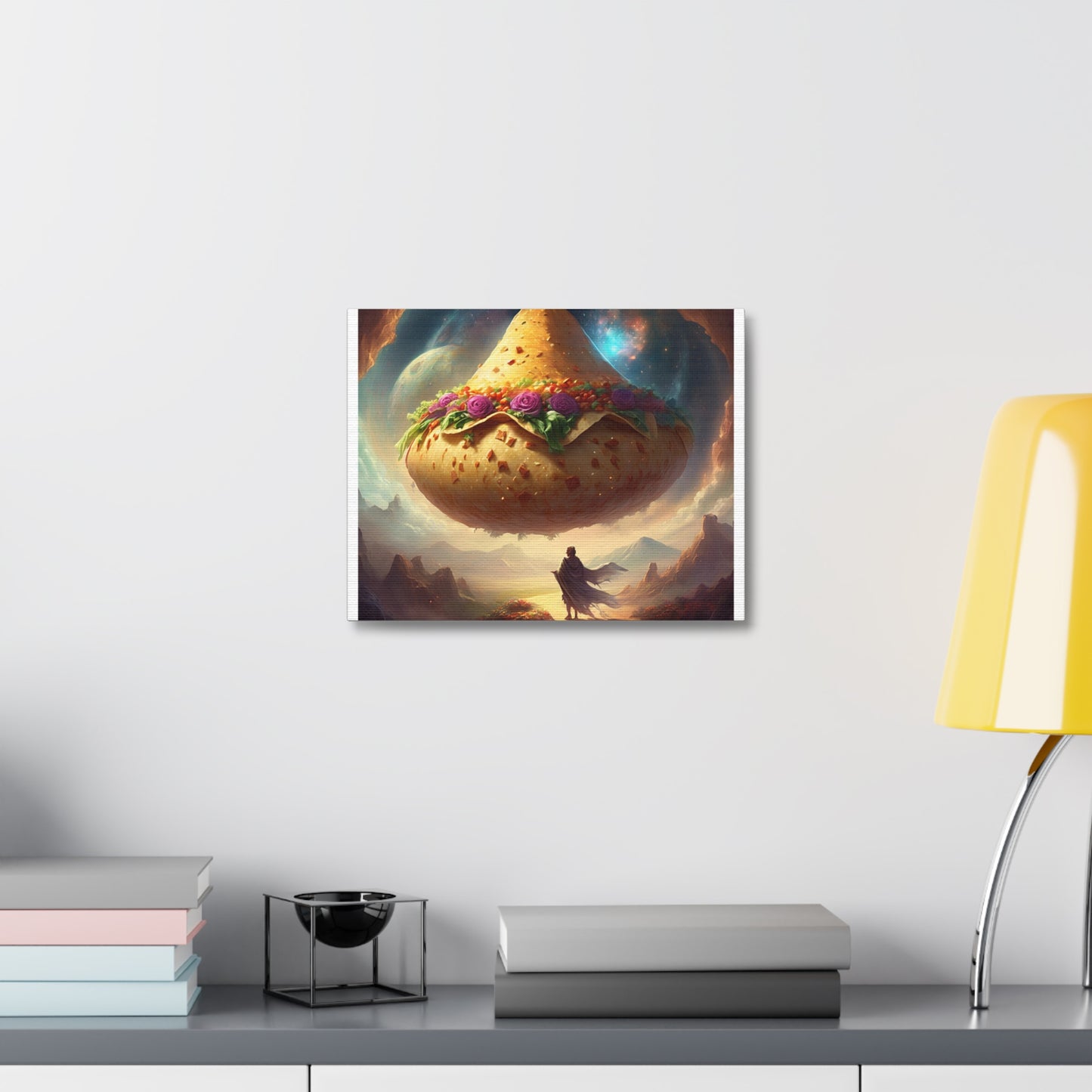 Cosmic Taco Planetoid Surreal Food Fantasy Art Canvas