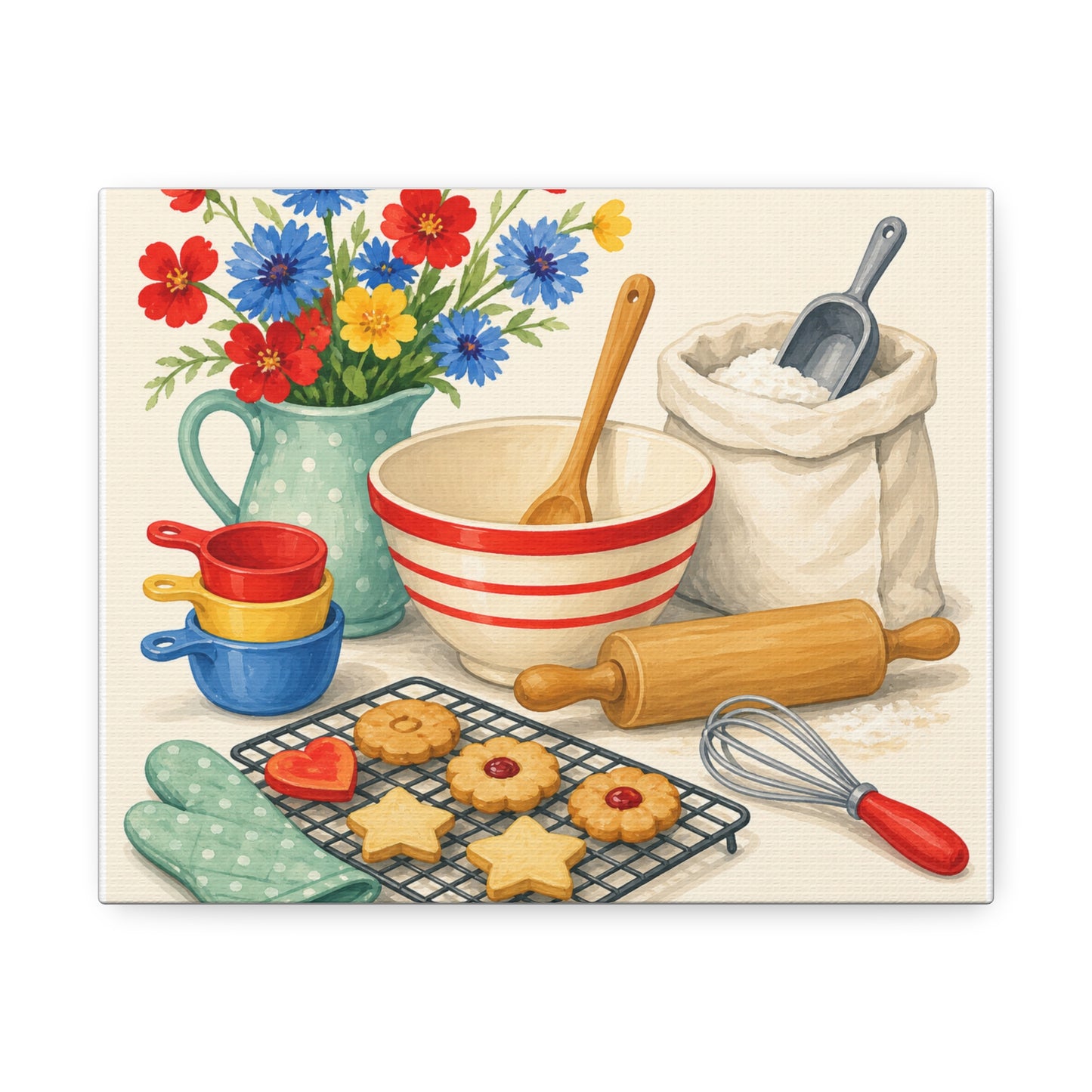 Cheerful Home Baking Hobby Canvas Art