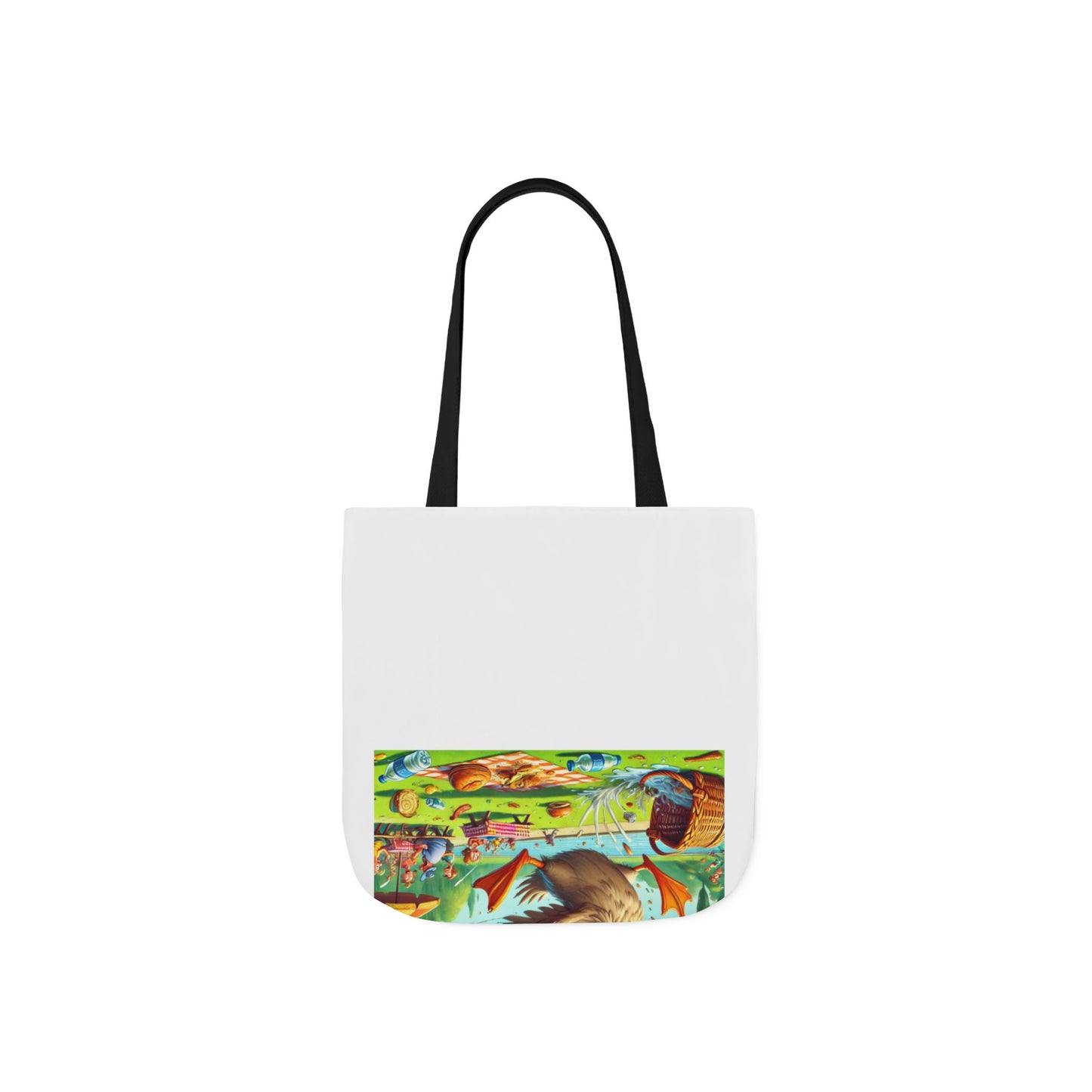 Chaotic Picnic Duck Funny Summer Canvas Tote Bag
