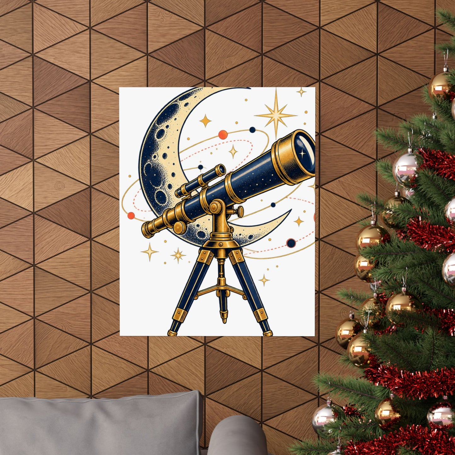 Vintage Telescope Celestial Astronomy Poster