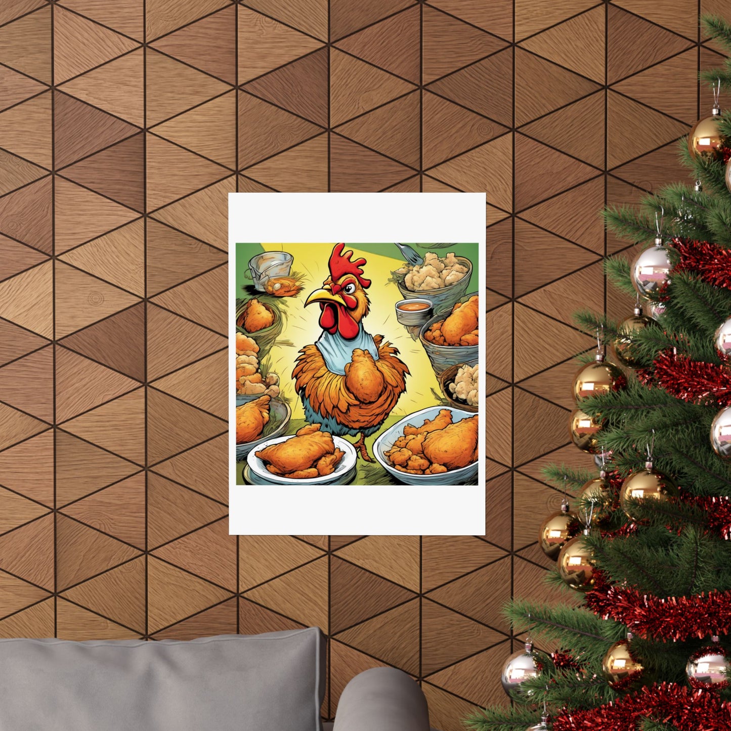 Funny Chicken Fried Food Comfort Food Art Poster