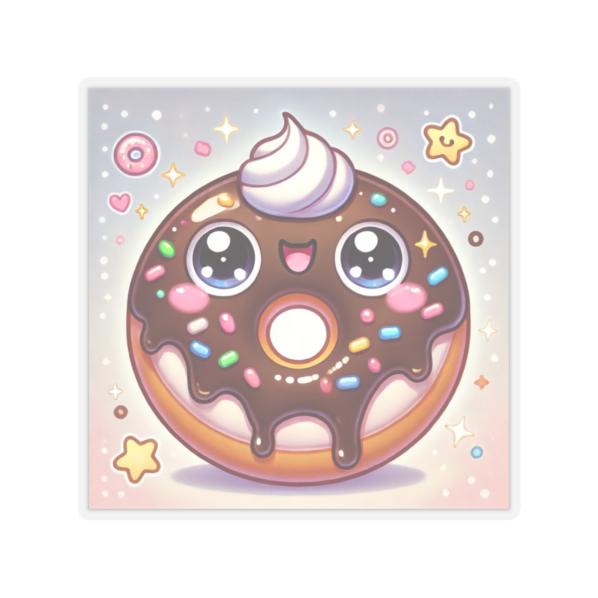 Kawaii Chocolate Donut Cute Dessert Art Sticker