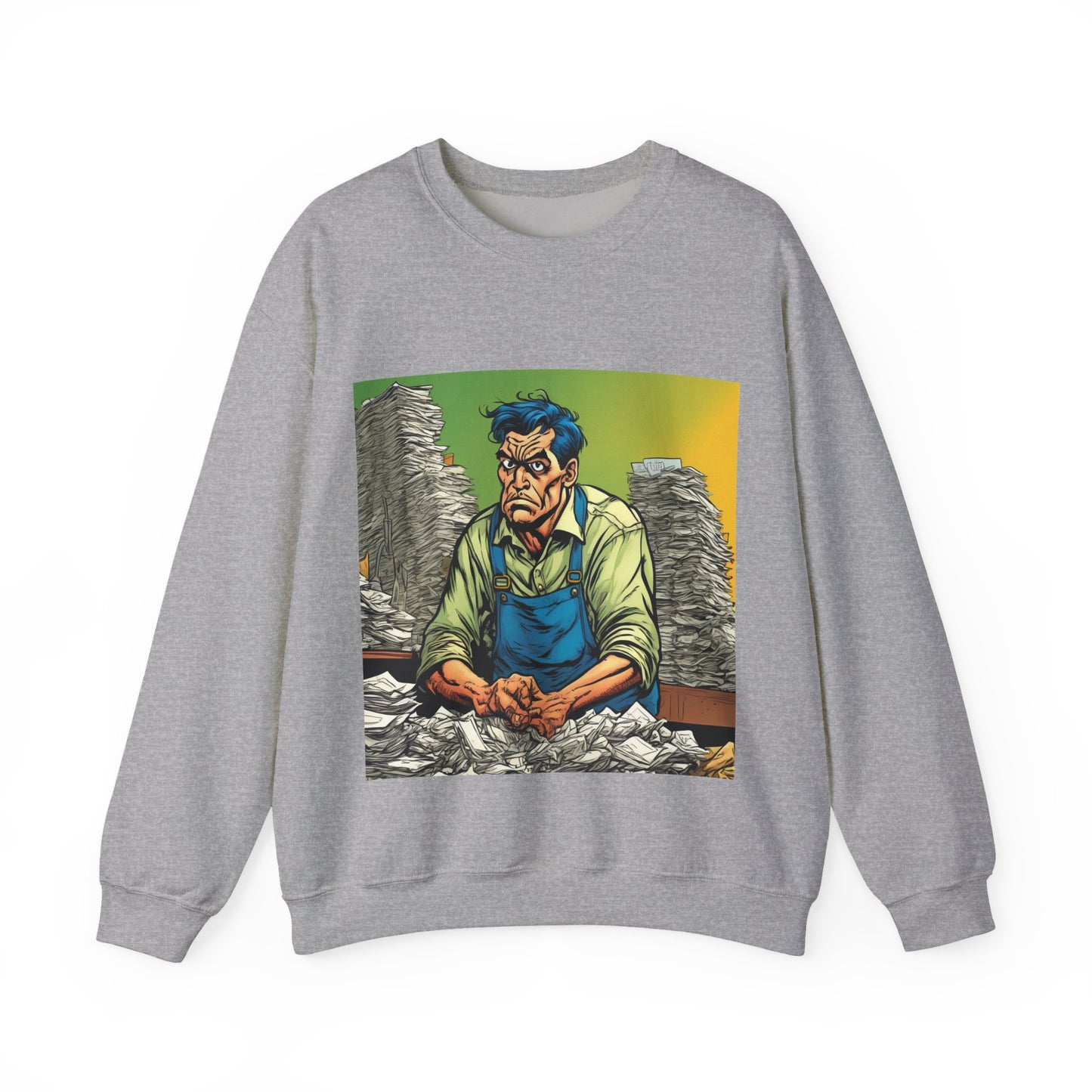Paperwork Chaos Desk Worker Funny Office Art Sweatshirt