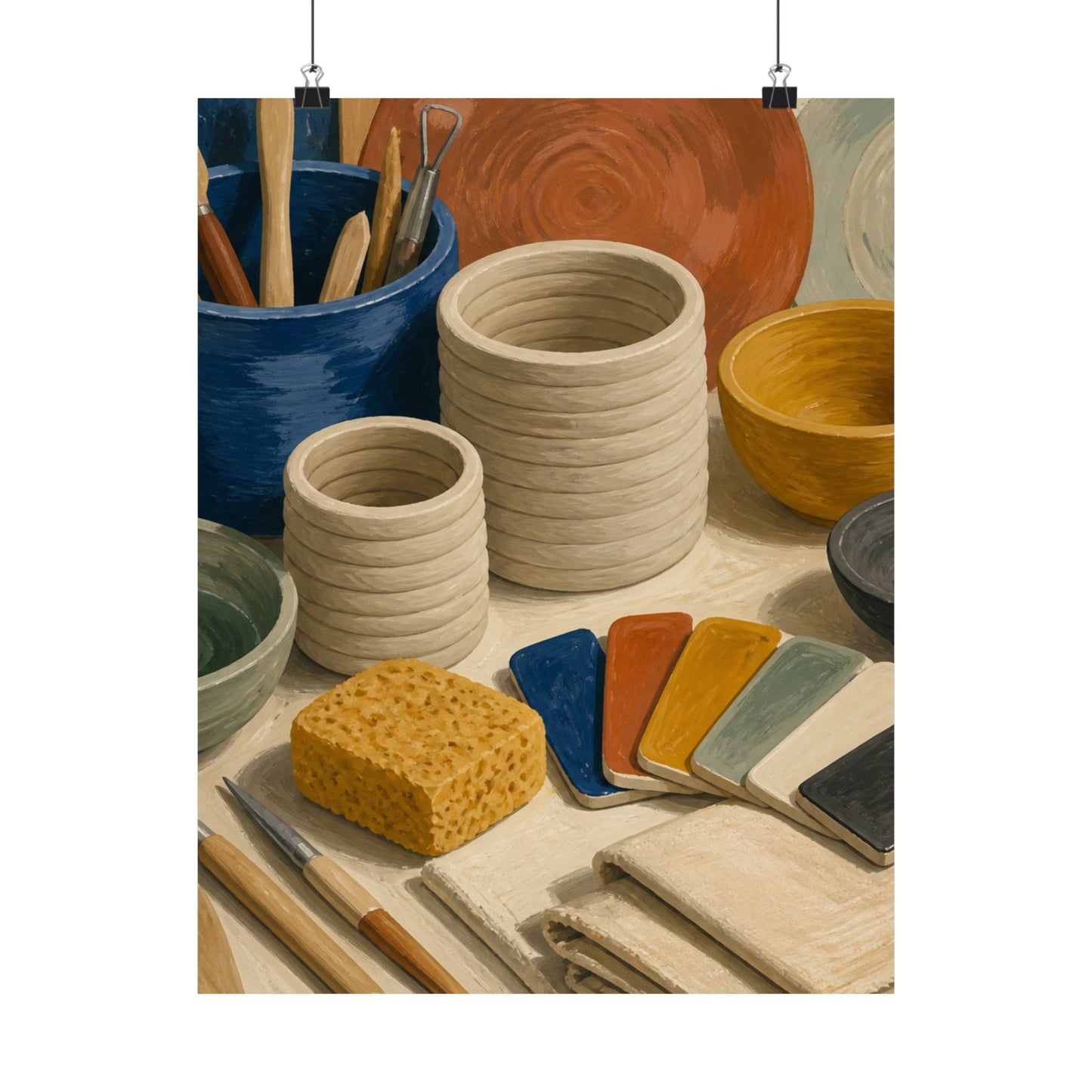 Handbuilt Ceramics Studio Art Poster