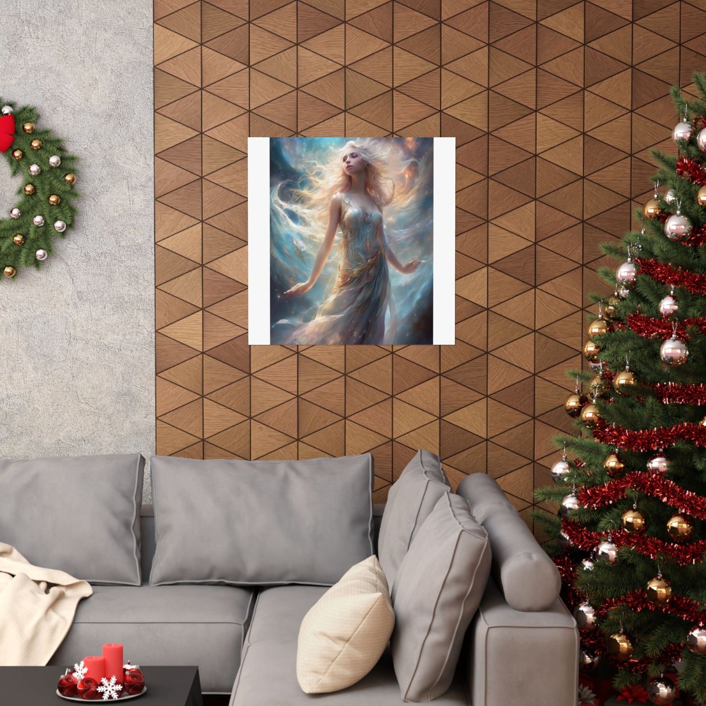 Moonlit Celestial Maiden Fantasy Portrait Poster