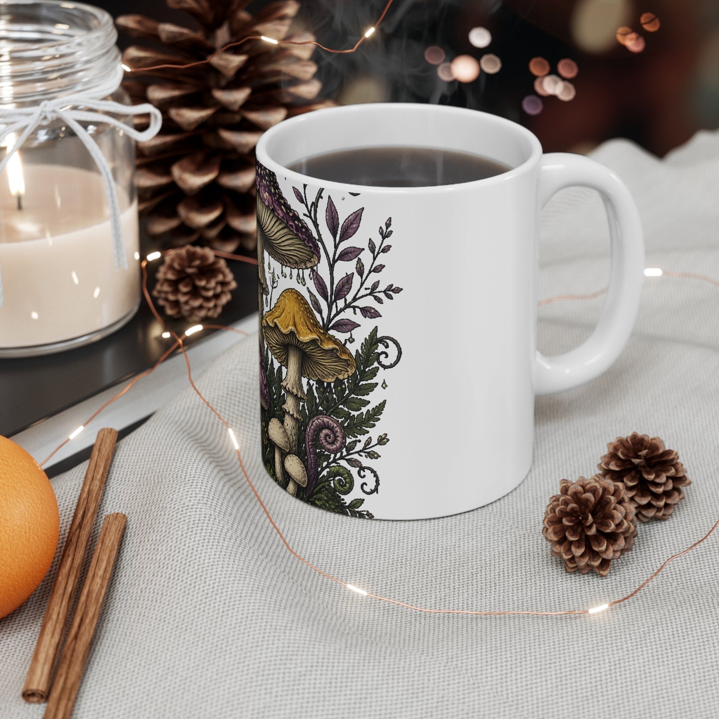 Midnight Mushroom Field Notes Botanical Mushroom Mug