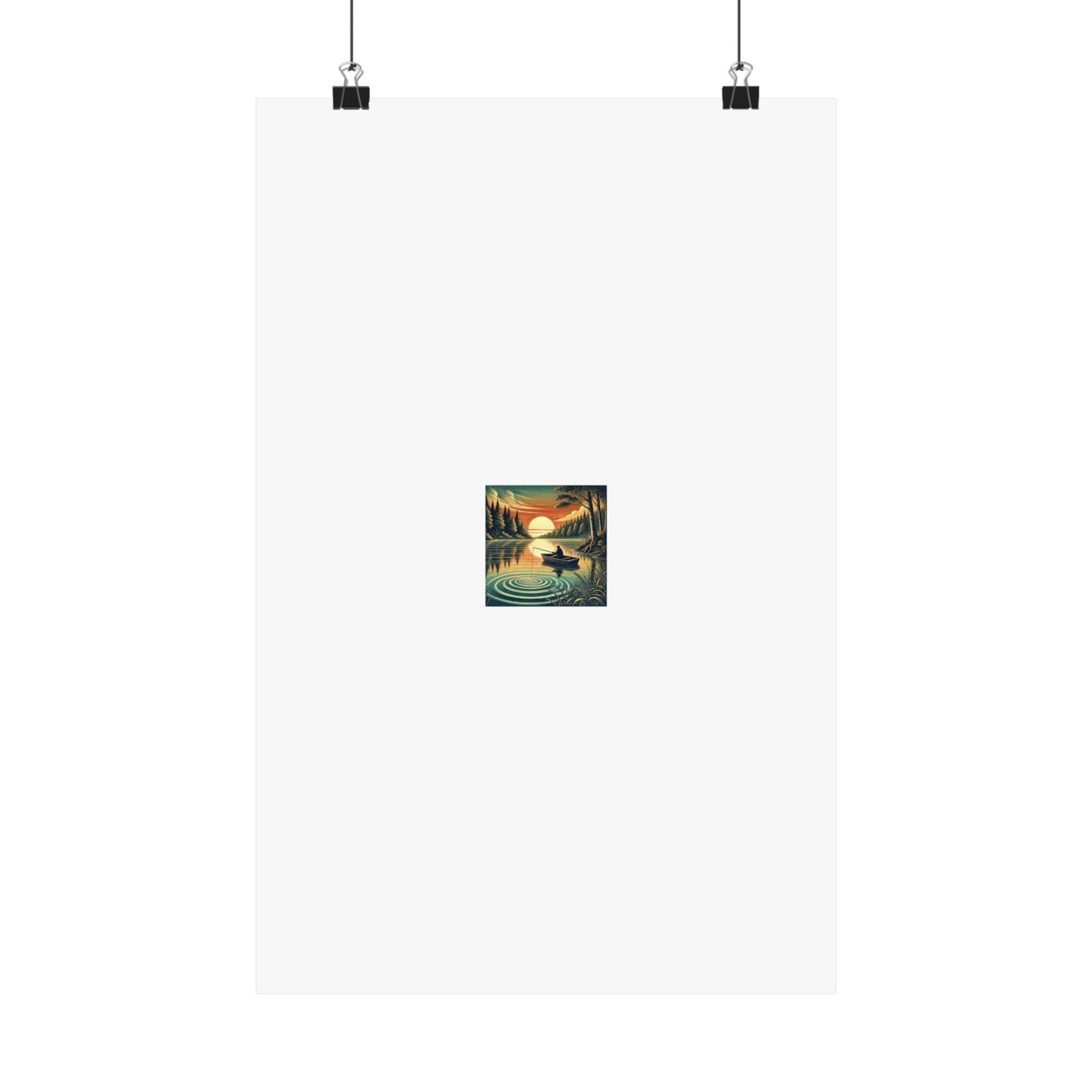 Sunset Lake Fishing Retreat Poster Lake House Fishing Wall Art Gift