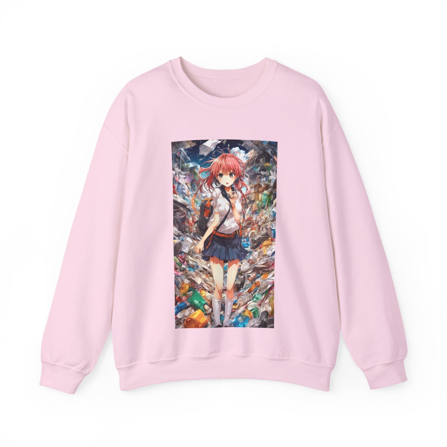 Recycling Day Anime Schoolgirl Eco Street Art Sweatshirt