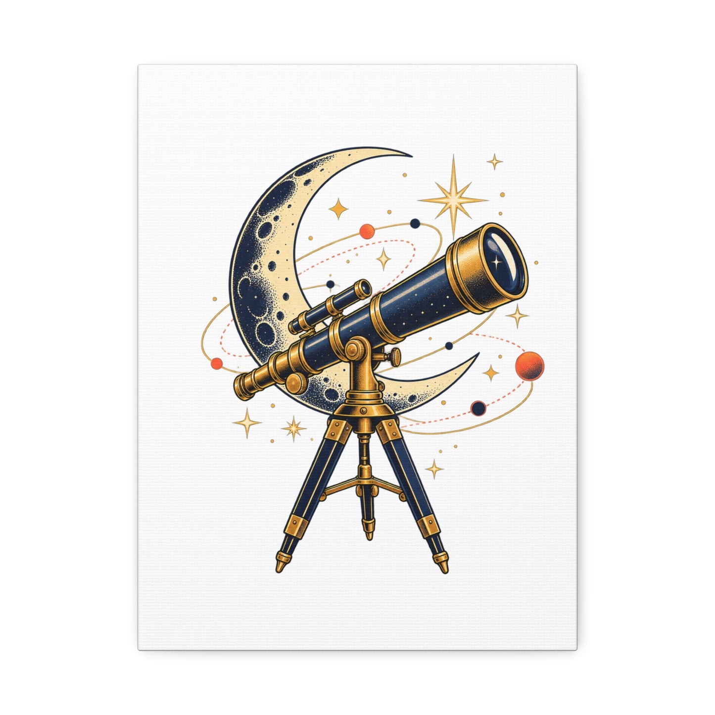 Vintage Telescope Celestial Astronomy Canvas
