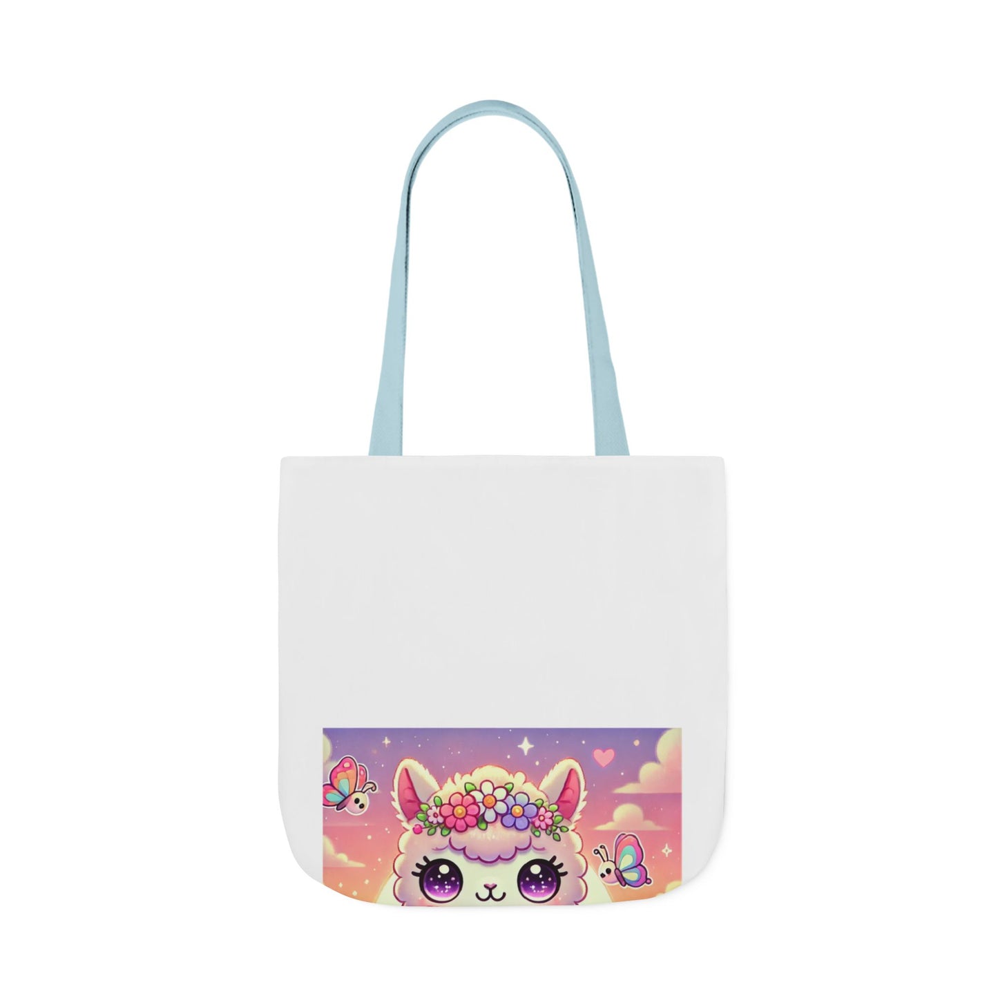 Pastel Floral Alpaca Garden Kawaii Canvas Tote Bag