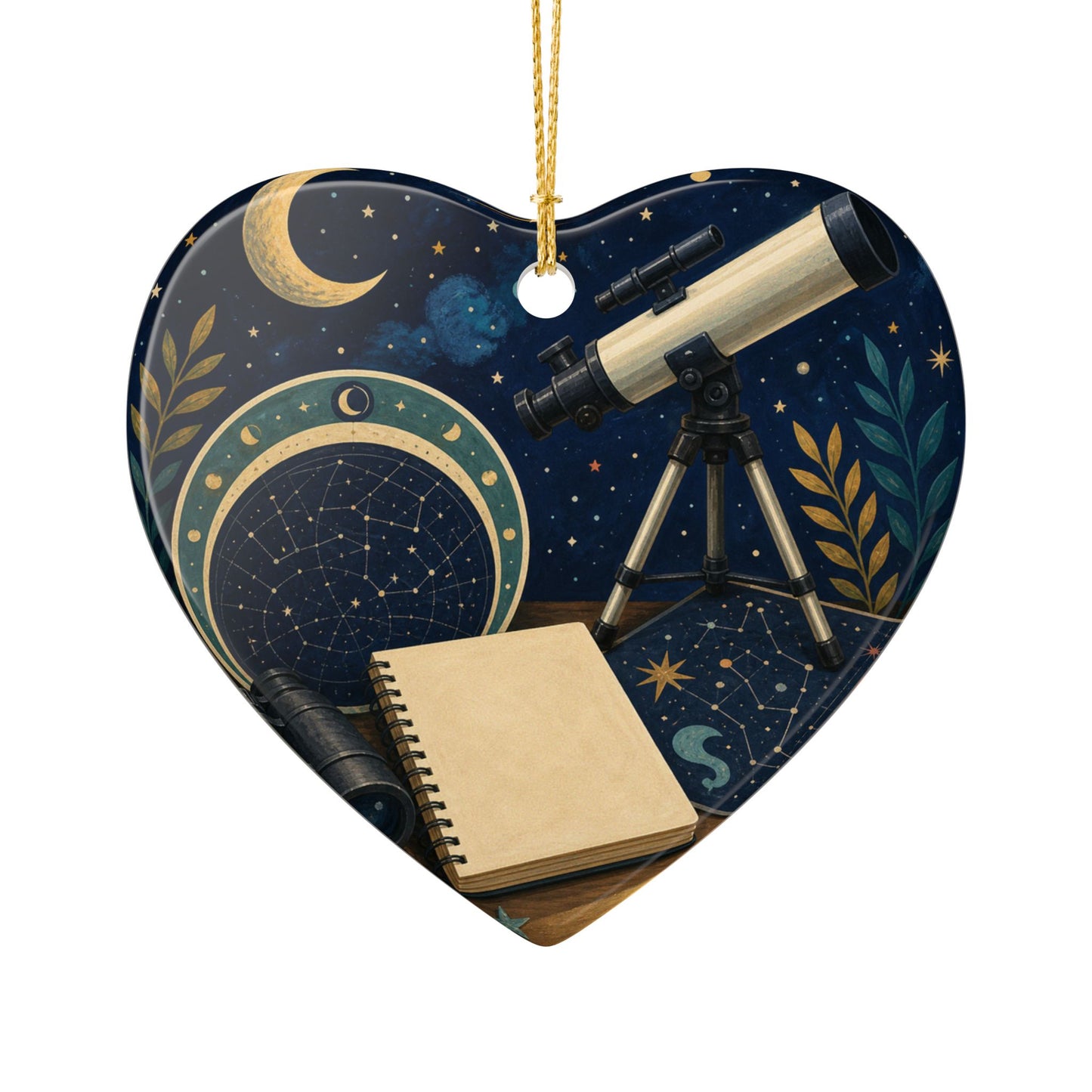 Classic Stargazing Astronomy Hobby Art Ceramic Ornament, Holiday Keepsake and Gi
