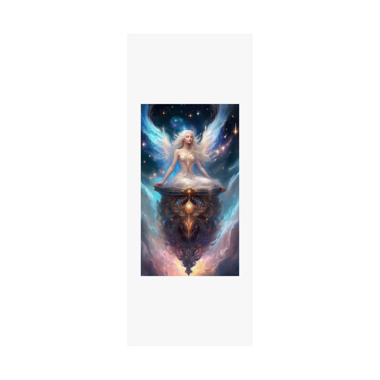 Celestial Winged Meditation Fantasy Portrait Poster