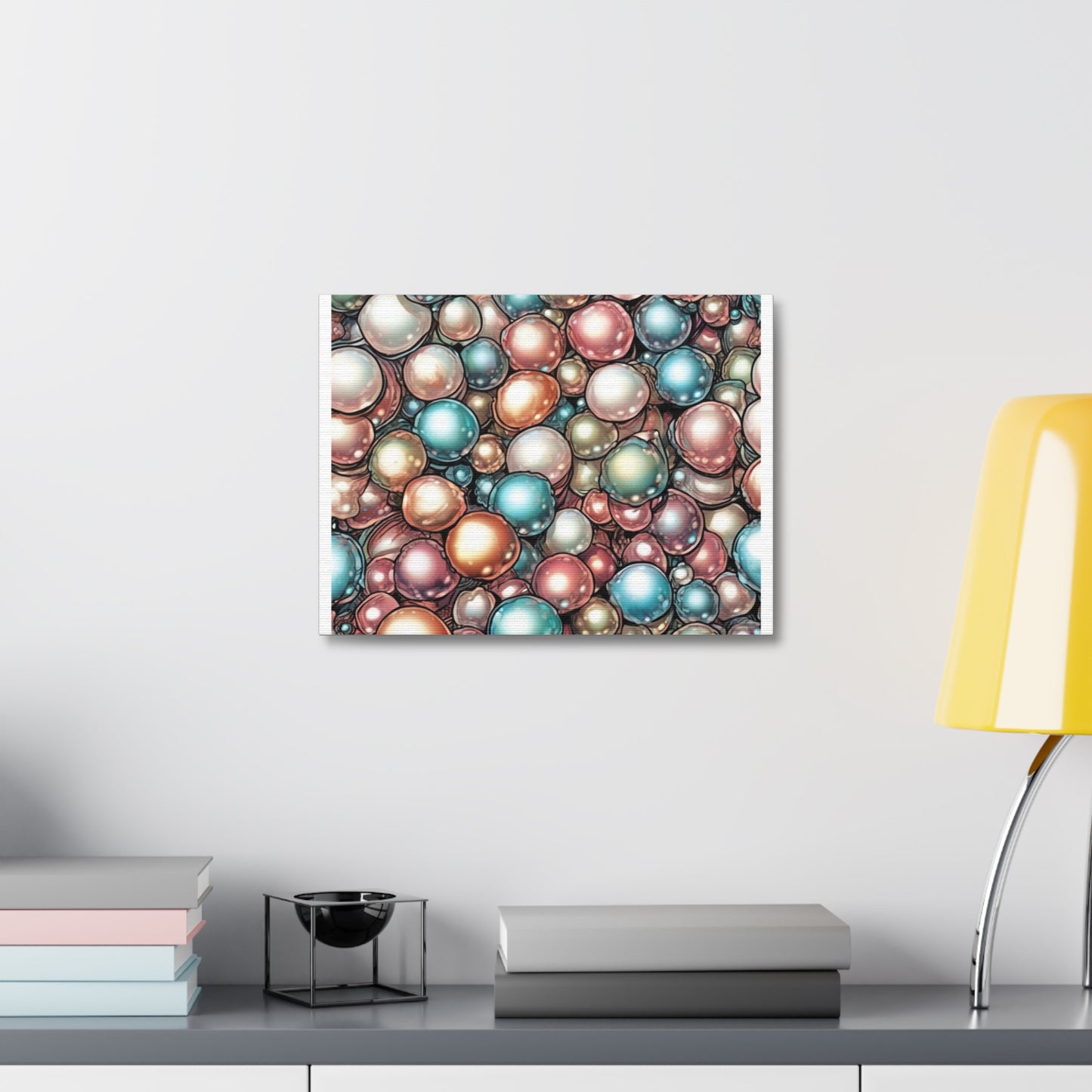 Rainbow Pearl Marble Abstract Gift Art Canvas