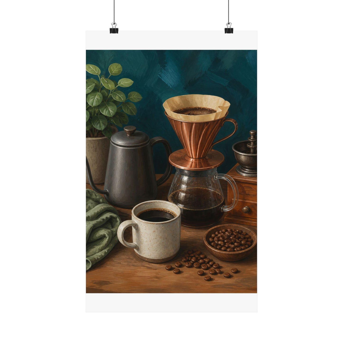 Warm Home Coffee Brewing Art Poster
