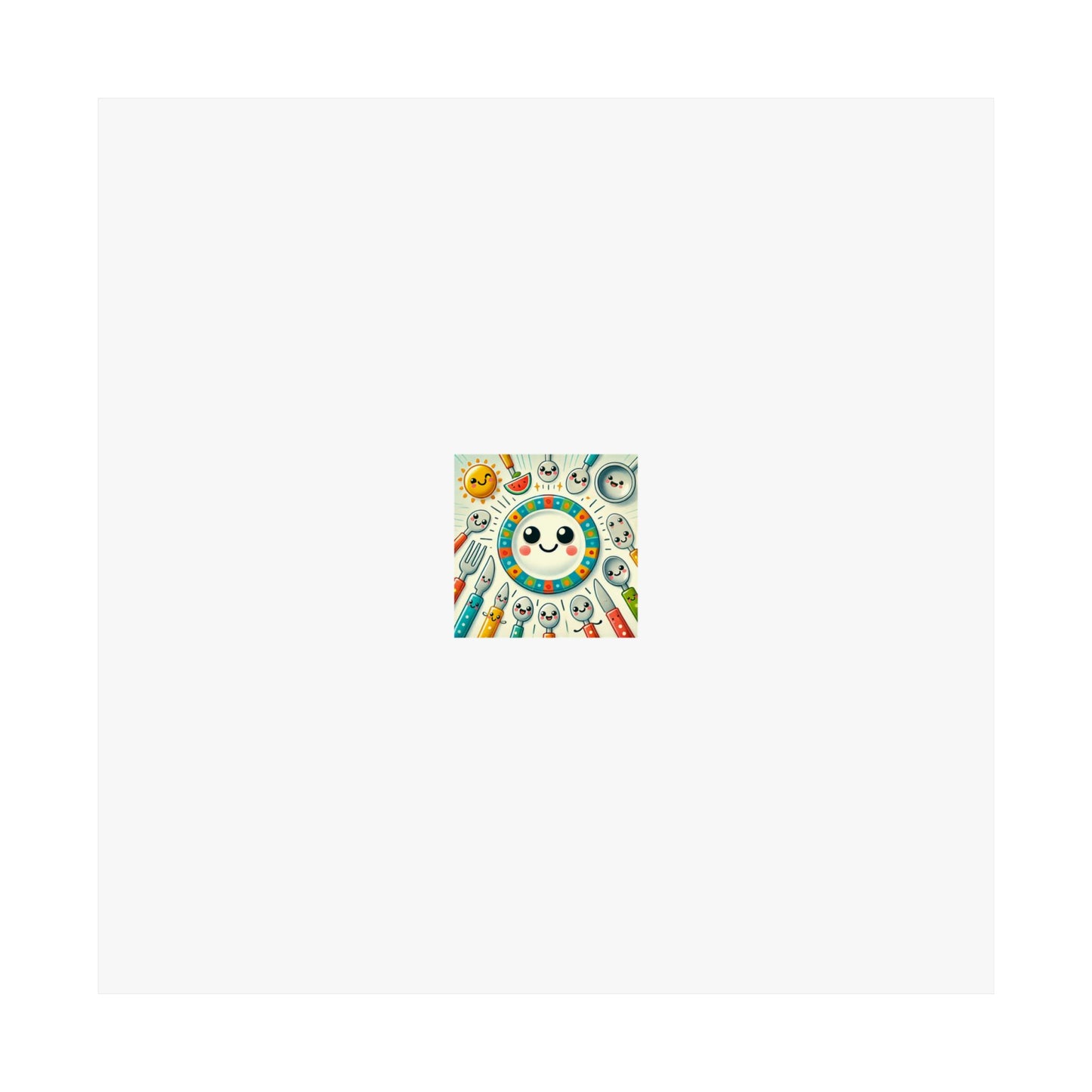 Happy Little Kitchen Club Kawaii Food Poster Kitchen Wall Art Decor