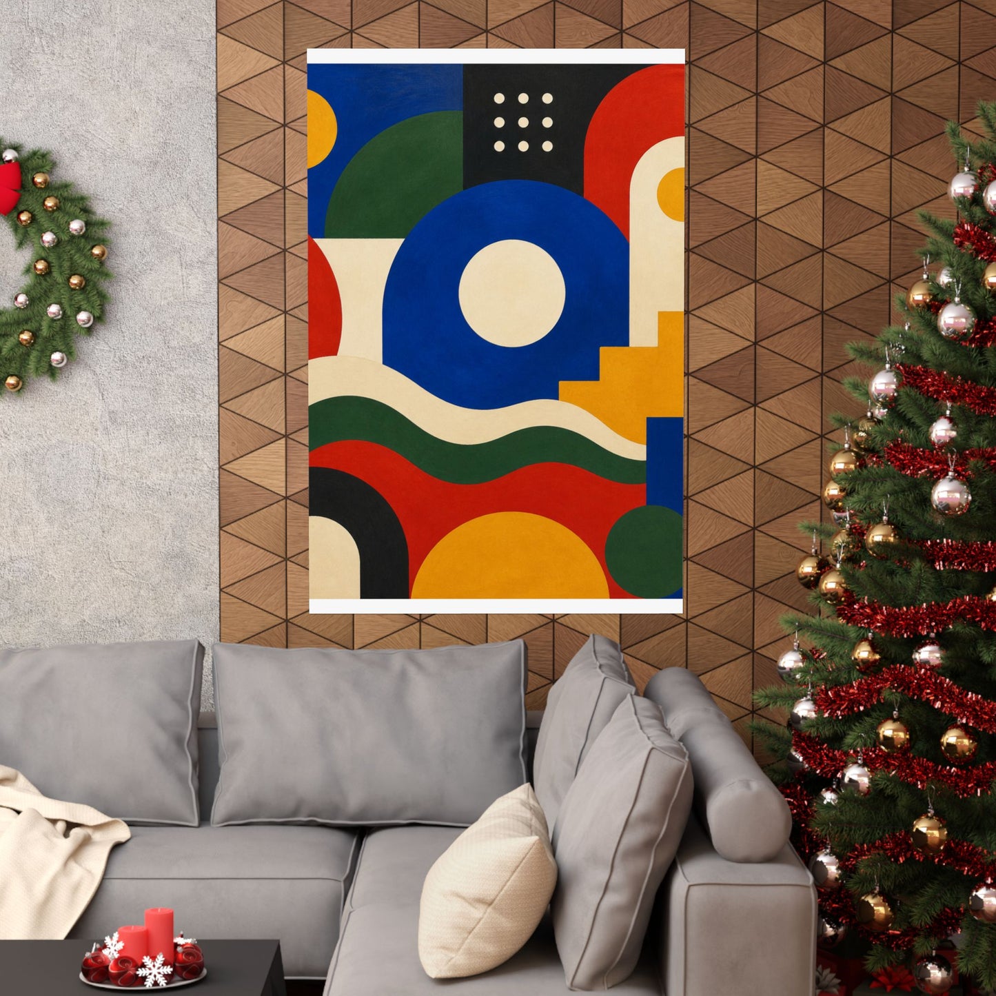 Bold Geometric Balance Abstract Art Poster