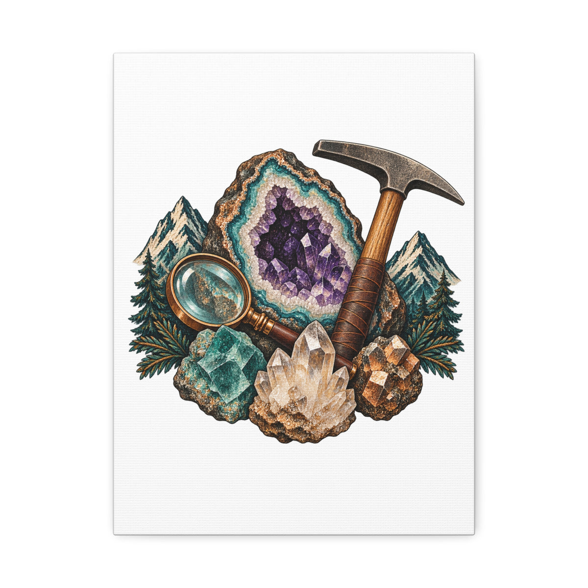 Vintage Geode and Rockhounding Field Kit Canvas