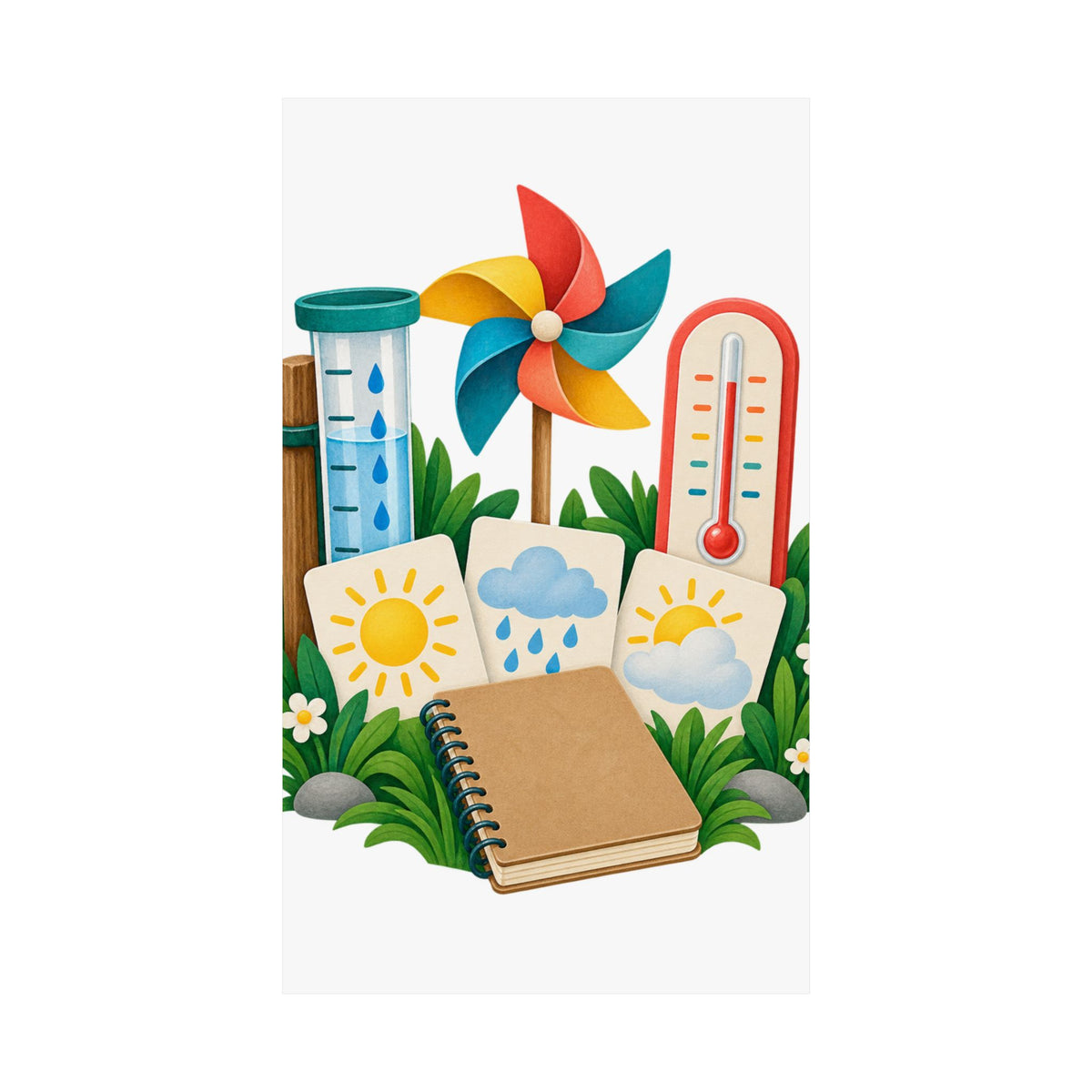 Colorful Backyard Weather Watching Kit Poster