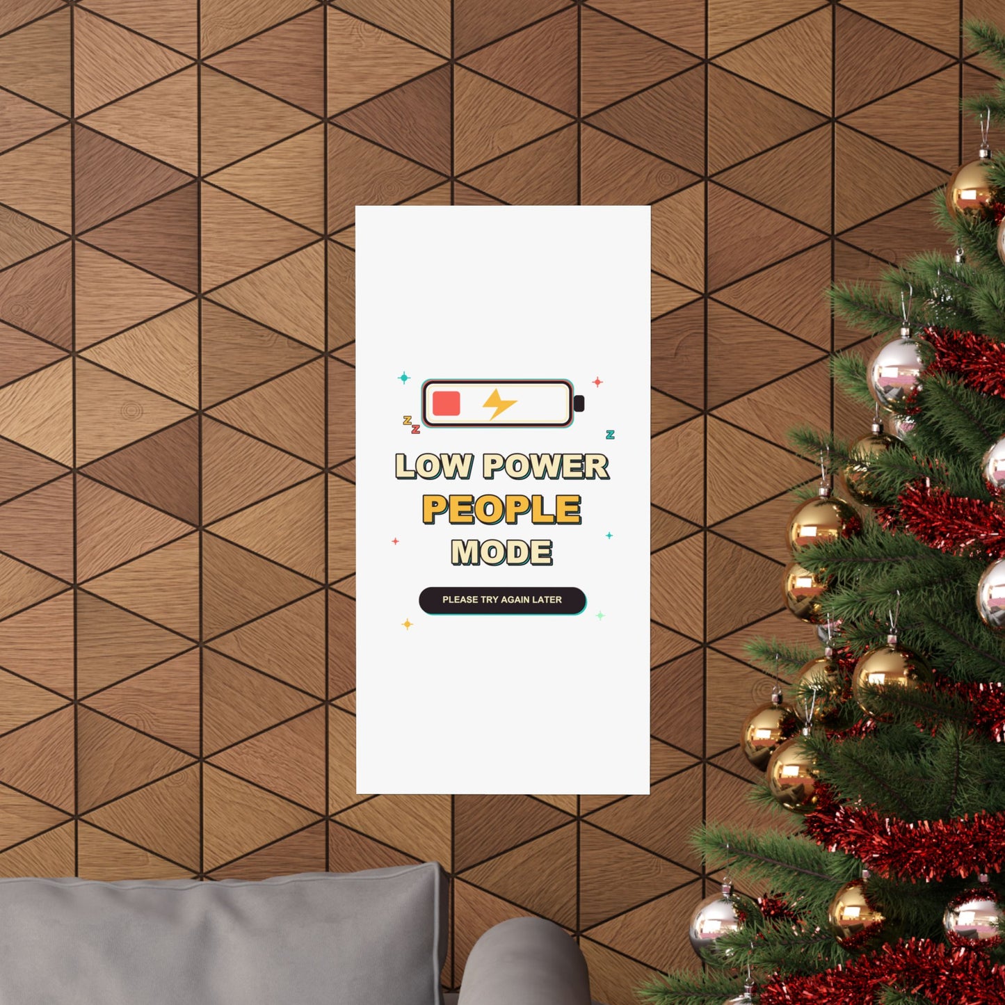 Low Power People Mode Funny Introvert Social Battery Poster