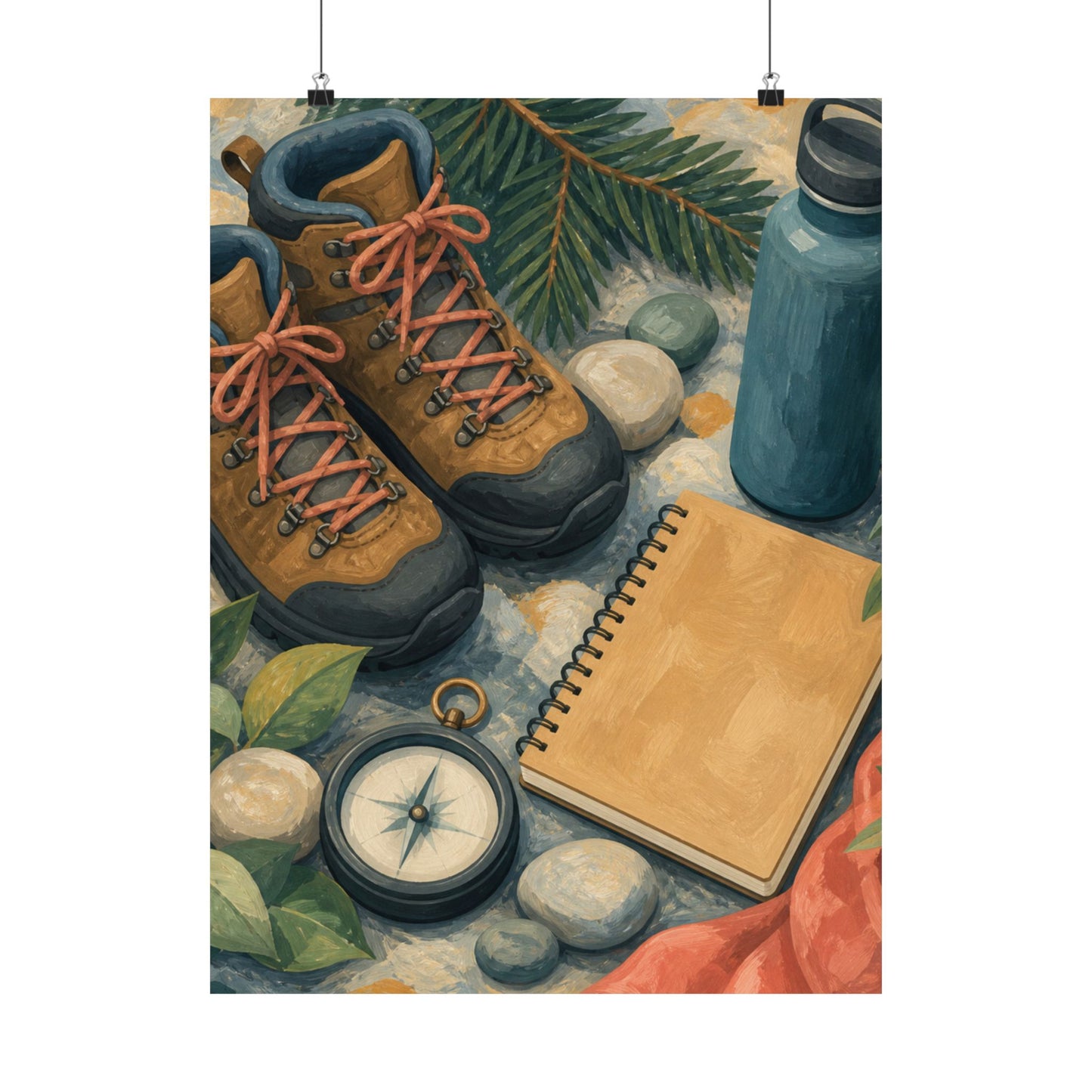 Quiet Hiking Trail Gear Art Poster