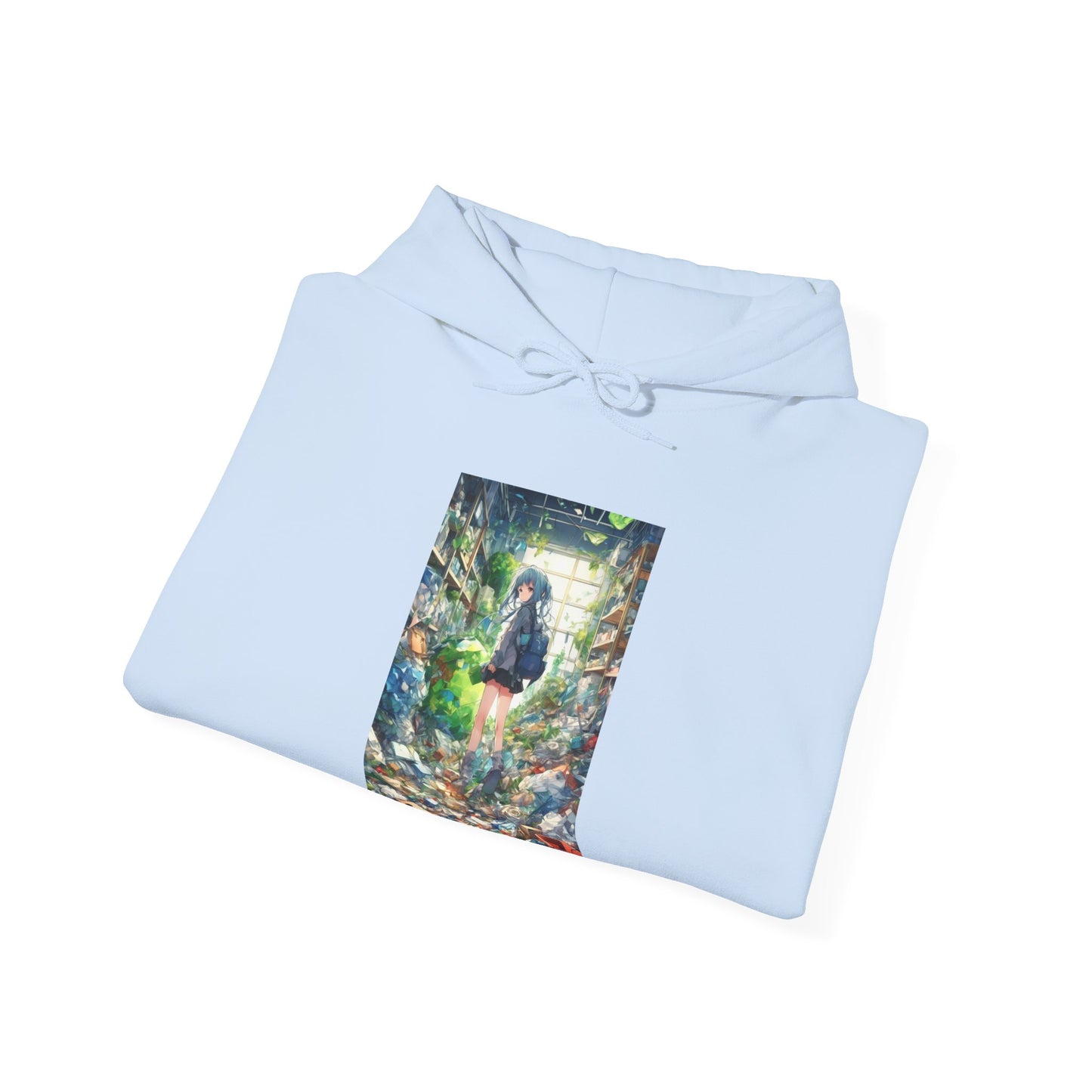 Green Recycling Alley Anime Girl Eco Graphic Hoodie