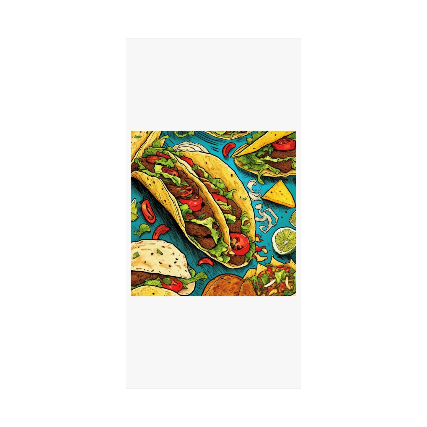 Taco Party Pattern Foodie Gift Art Poster