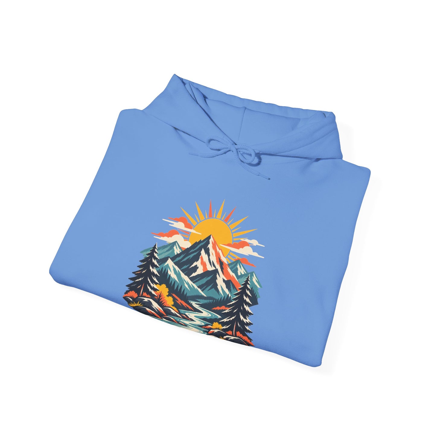 Alpine Sunrise River Mountain Adventure Art Hoodie