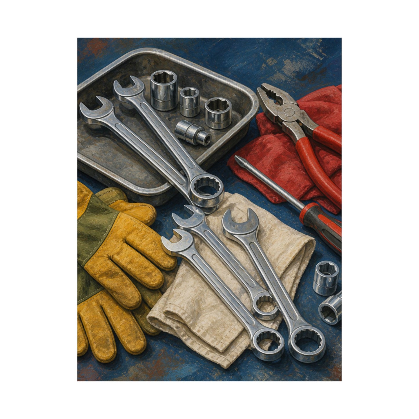 Classic Mechanic Hand Tools Art Poster
