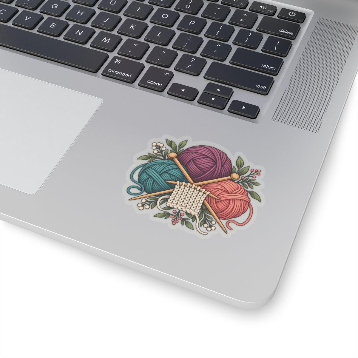 Retro Yarn and Knitting Botanical Art Sticker