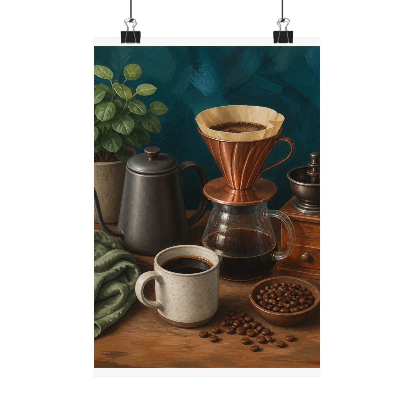 Warm Home Coffee Brewing Art Poster