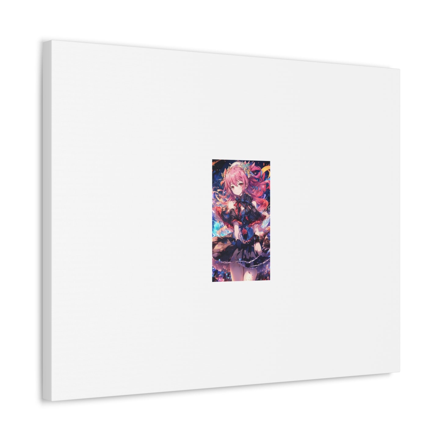 Pink Haired Fantasy Heroine Anime Portrait Canvas Wall Art