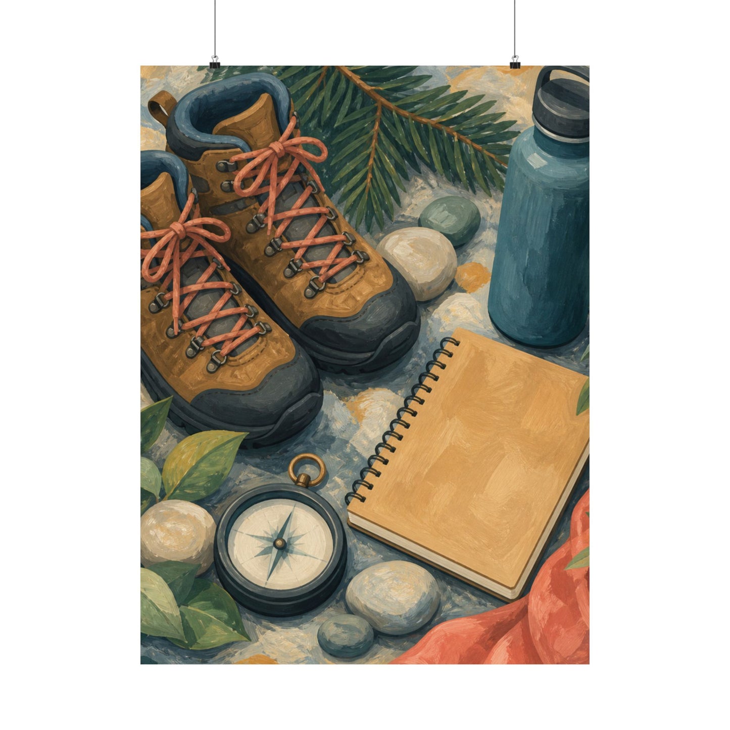 Quiet Hiking Trail Gear Art Poster
