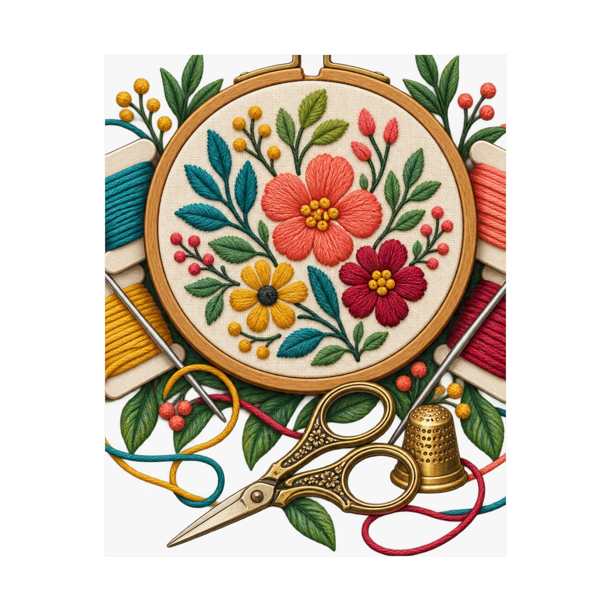 Botanical Embroidery Workshop Poster