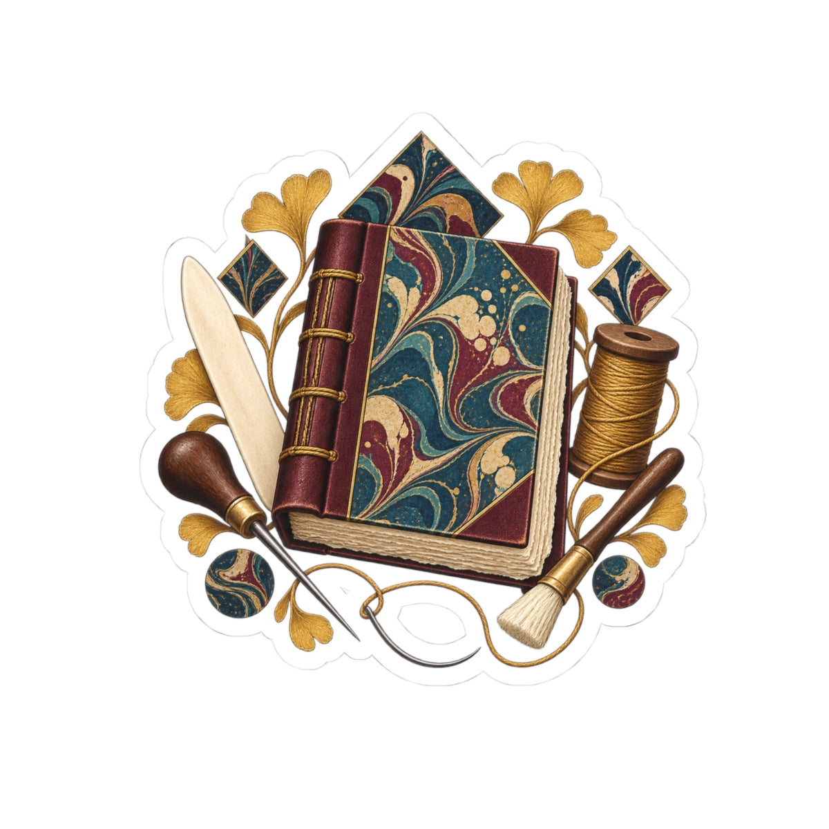 Traditional Marbled Bookbinding Workshop Sticker