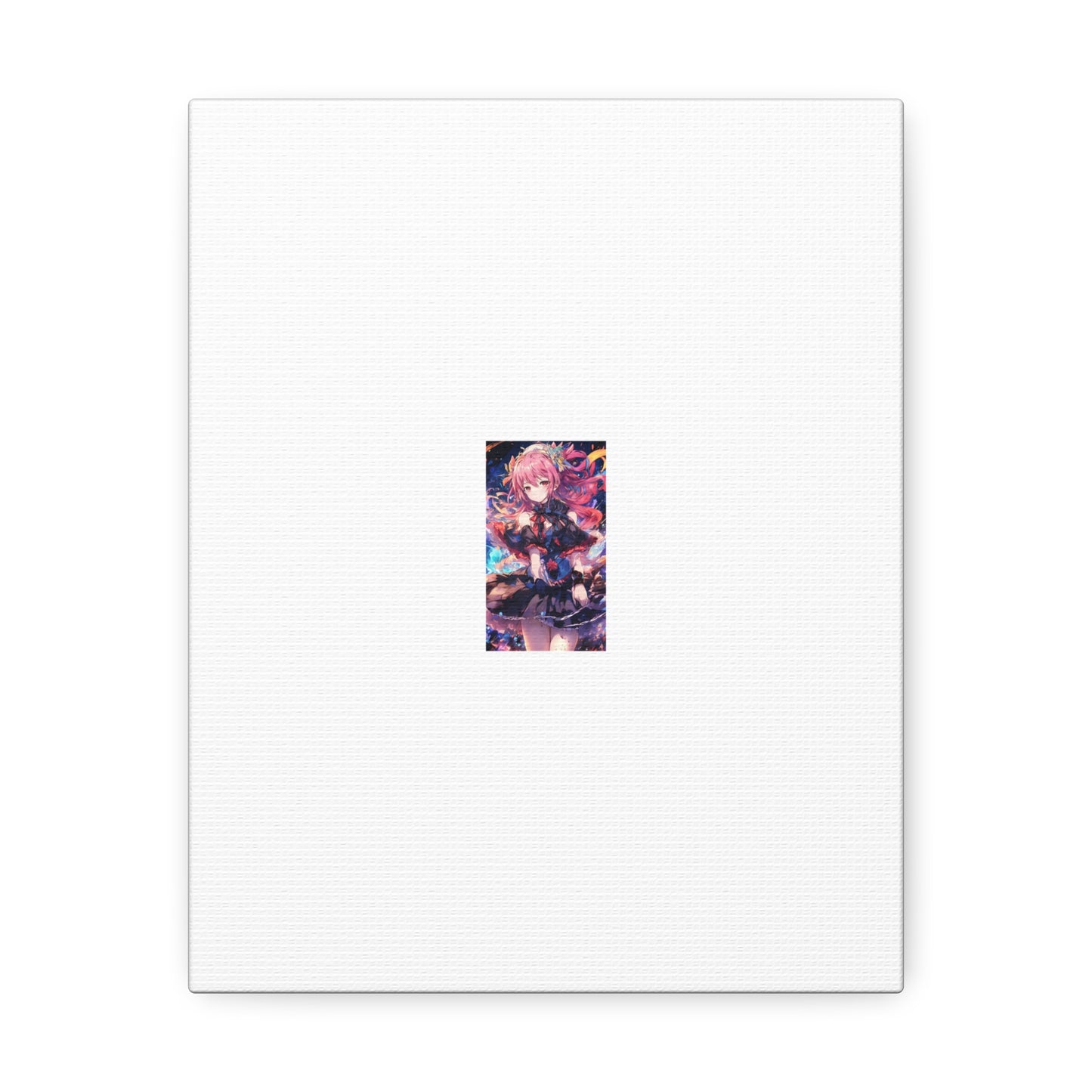 Pink Haired Fantasy Heroine Anime Portrait Canvas Wall Art