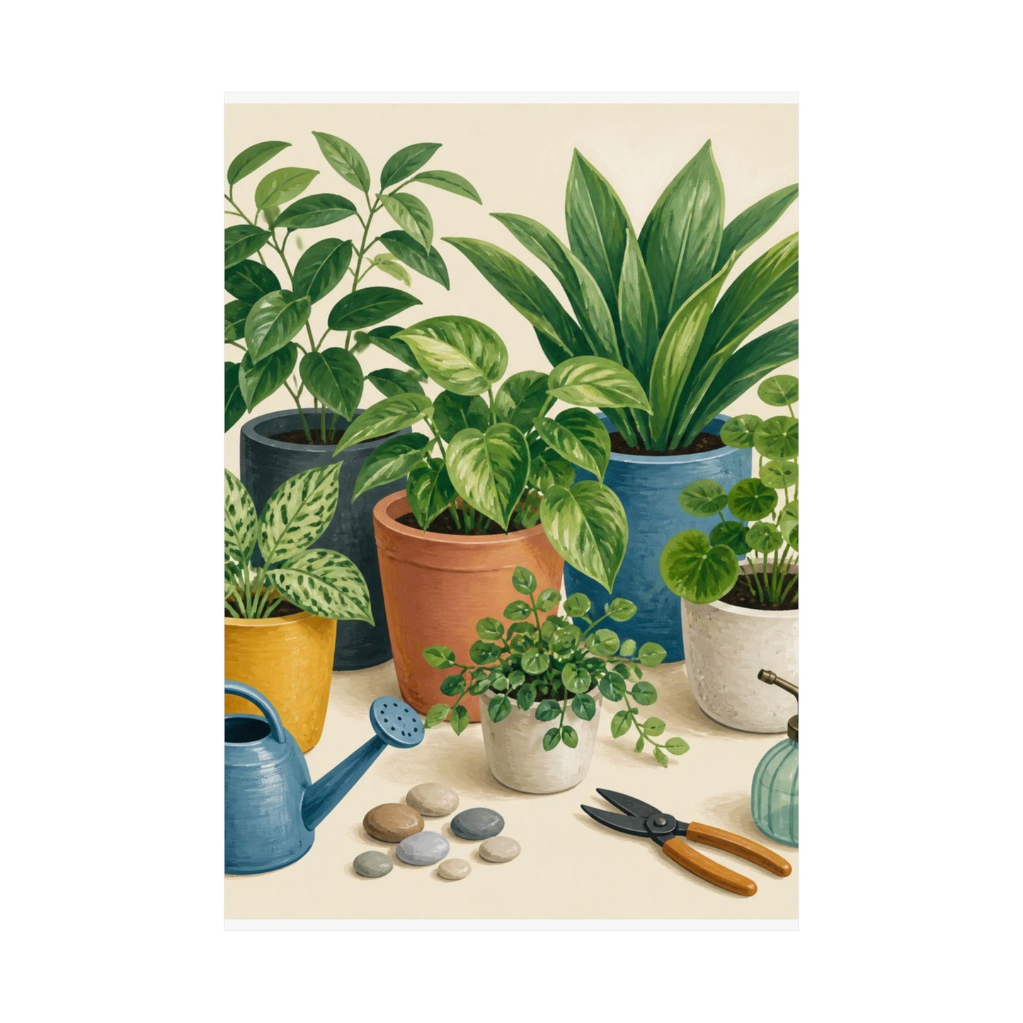 Calm Indoor Houseplant Collection Art Poster