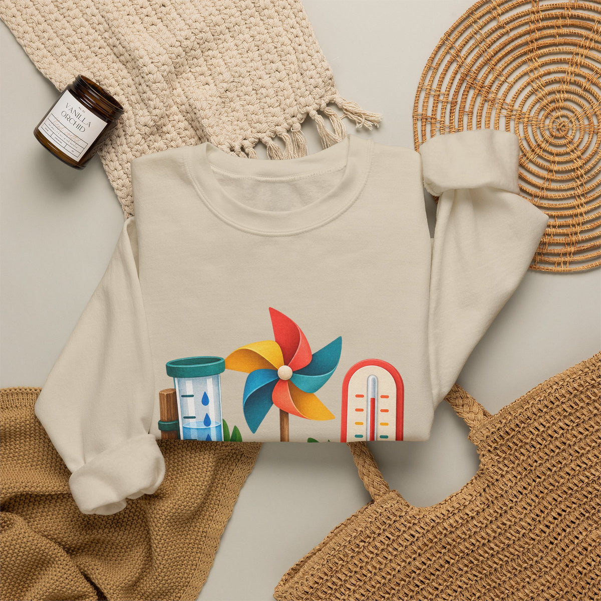 Colorful Backyard Weather Watching Kit Sweatshirt
