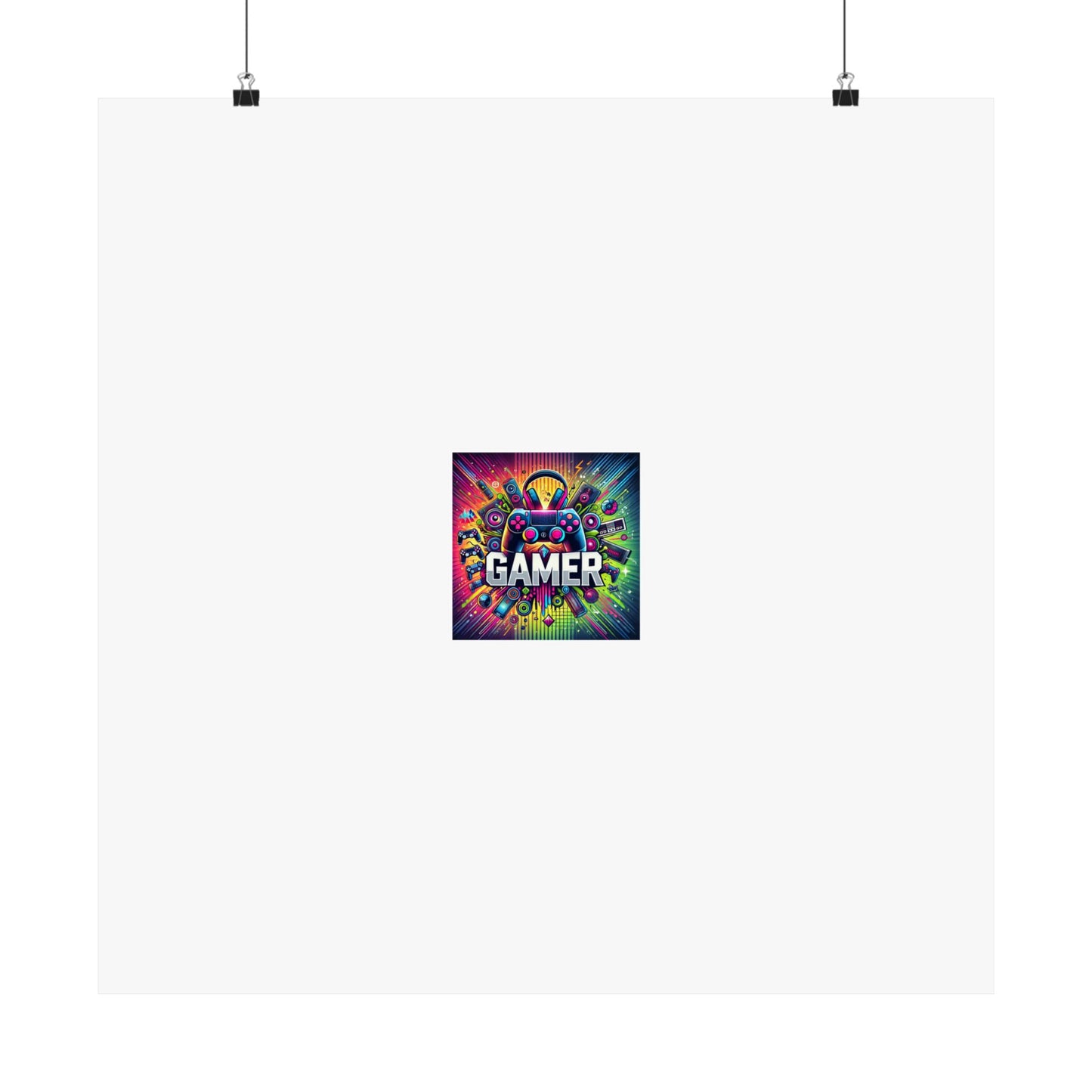 Neon Gamer Energy Retro Arcade Gaming Wall Art Poster