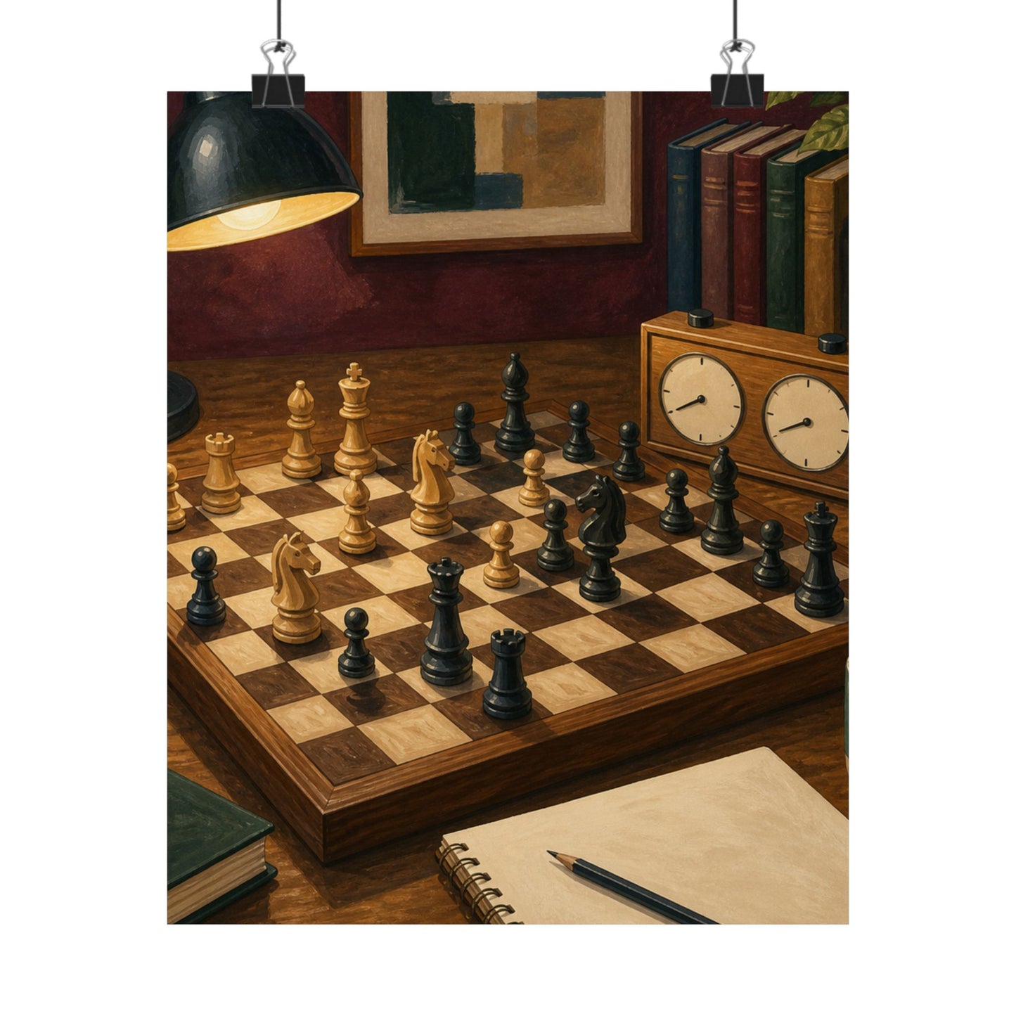 Cozy Chess Strategy Game Hobby Poster