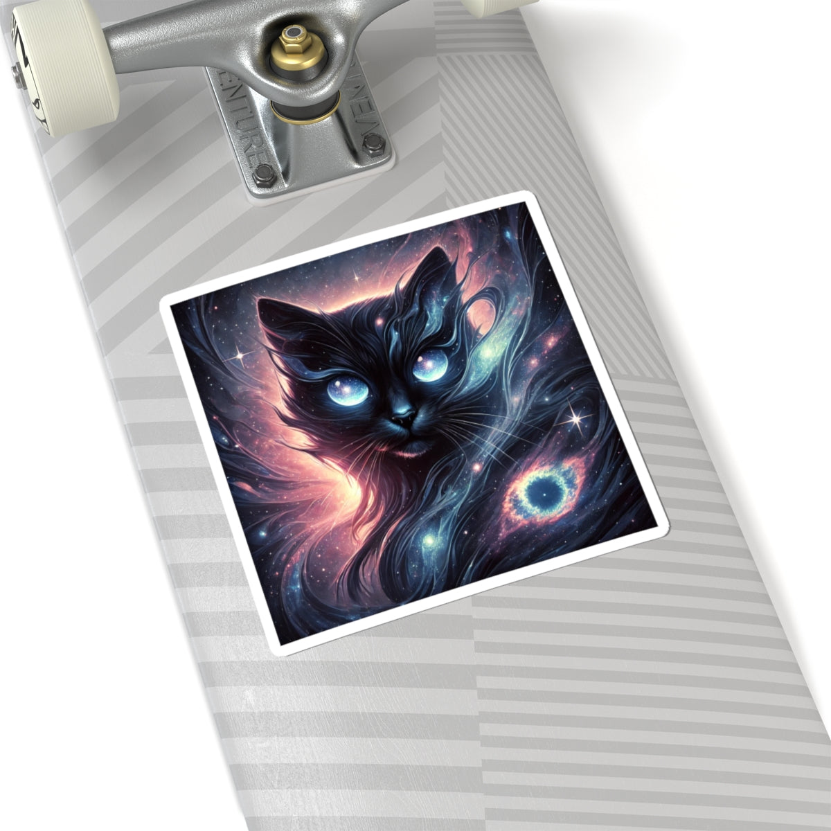 Cosmic Black Cat Galaxy Celestial Sticker