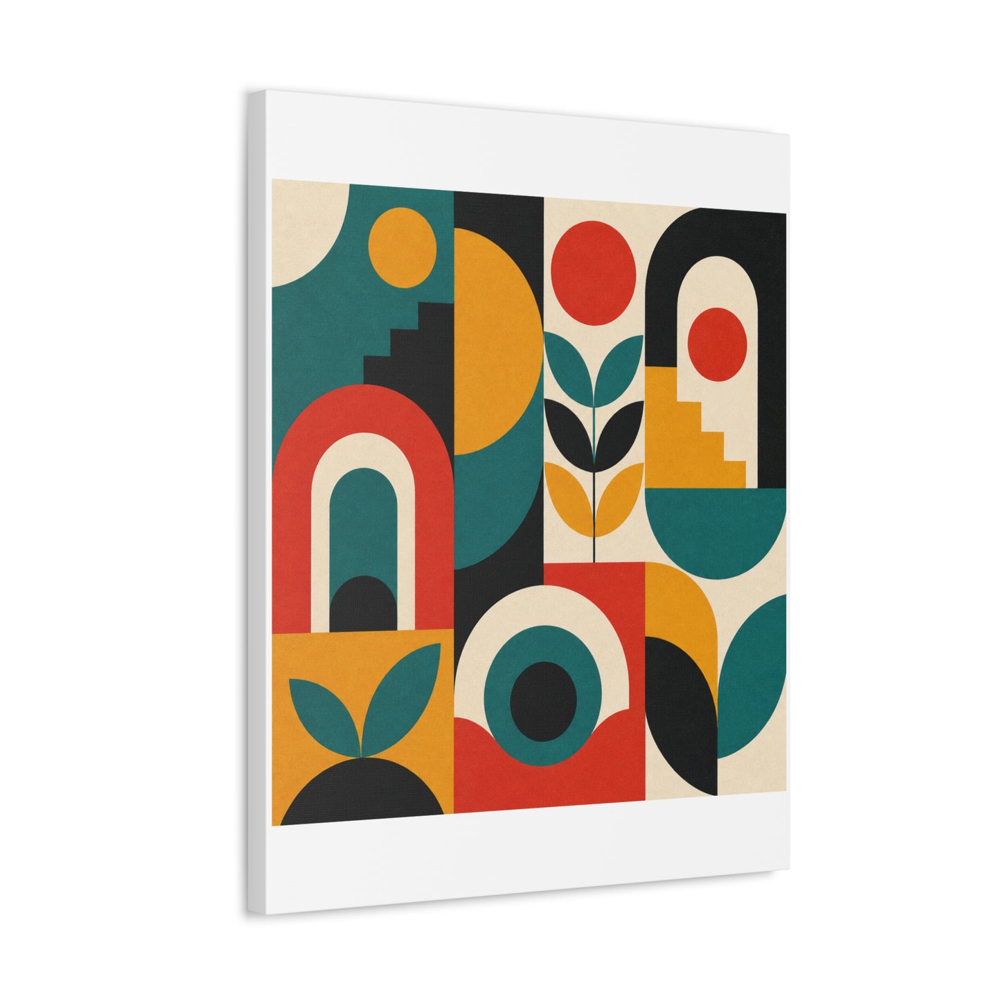 Mid Century Arches Botanical Geometric Canvas Art