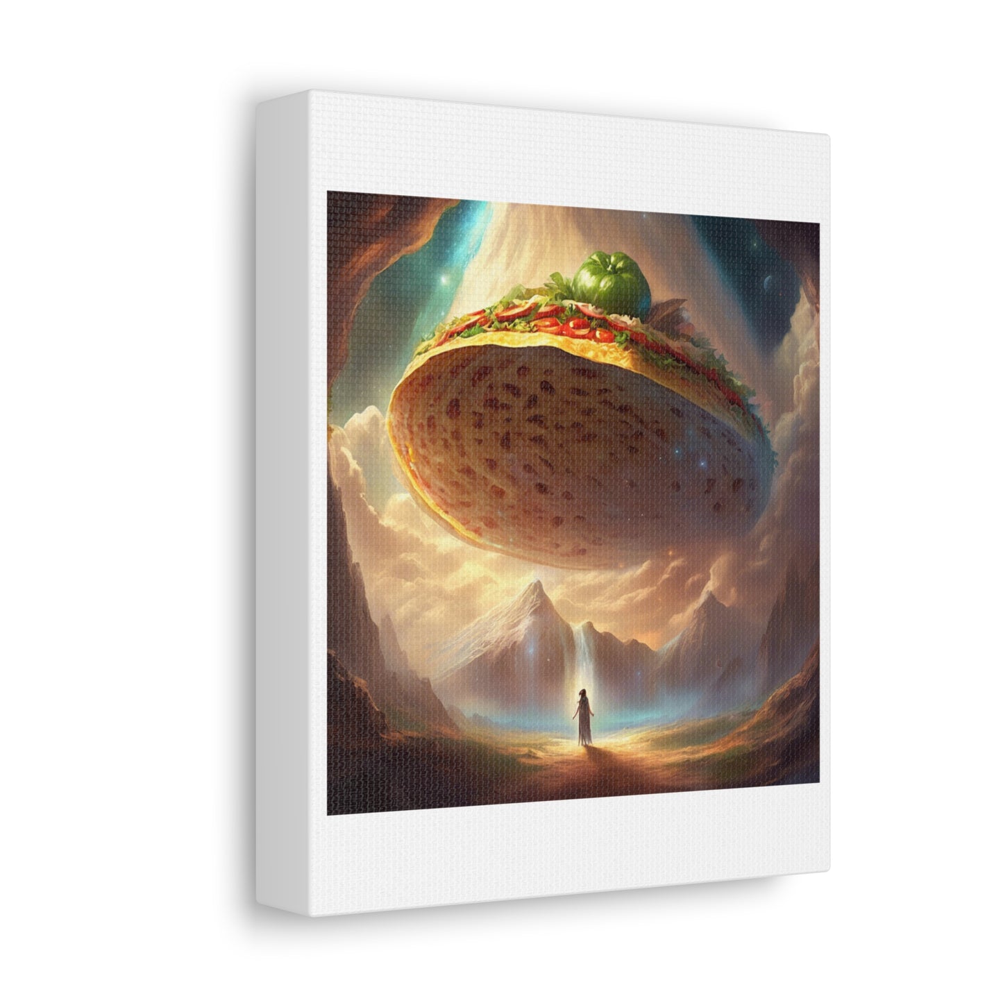 Cosmic Taco UFO Surreal Food Fantasy Art Canvas